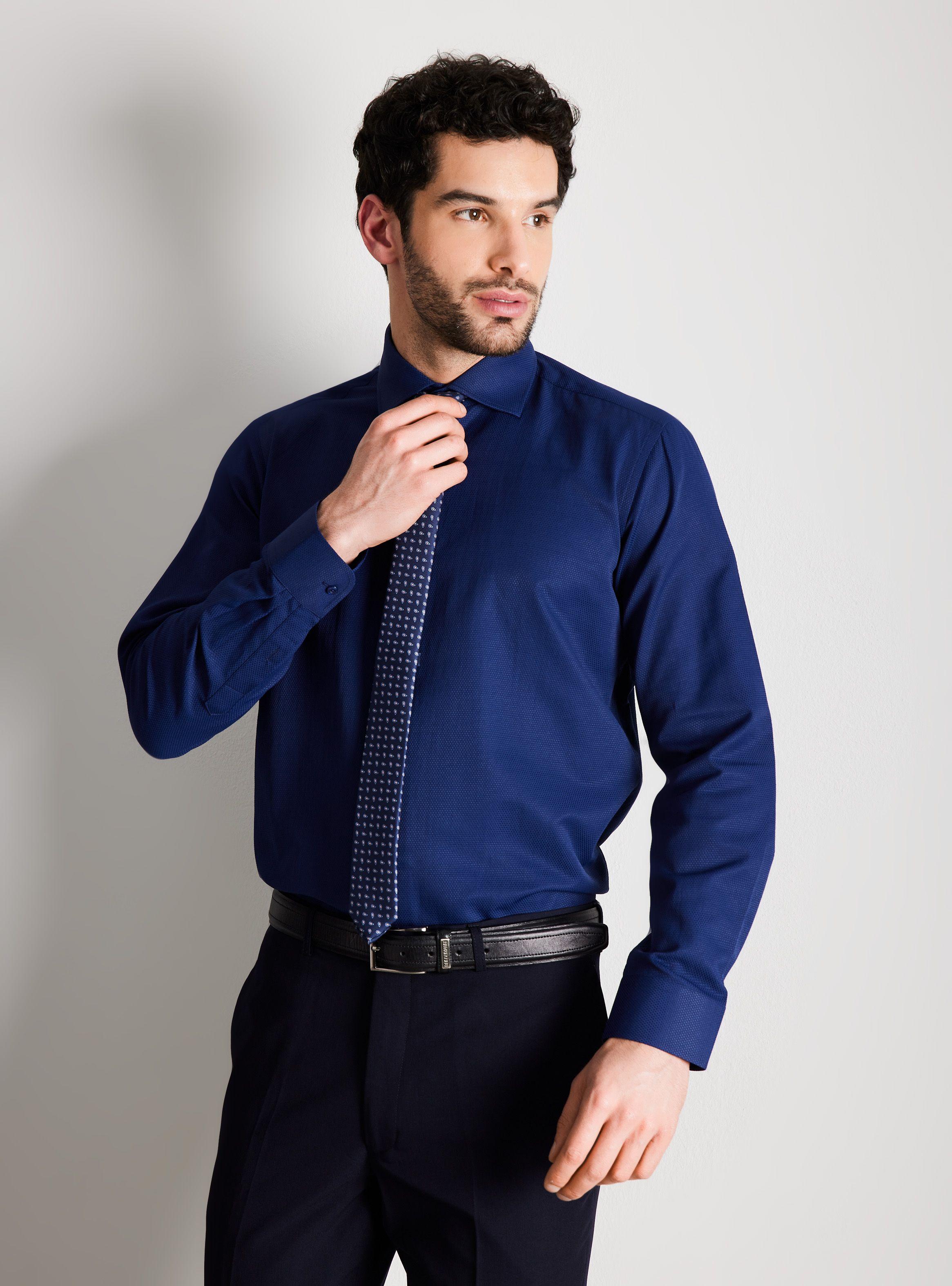 Camisa de Vestir Texturada y Fantasía Slim Fit-0