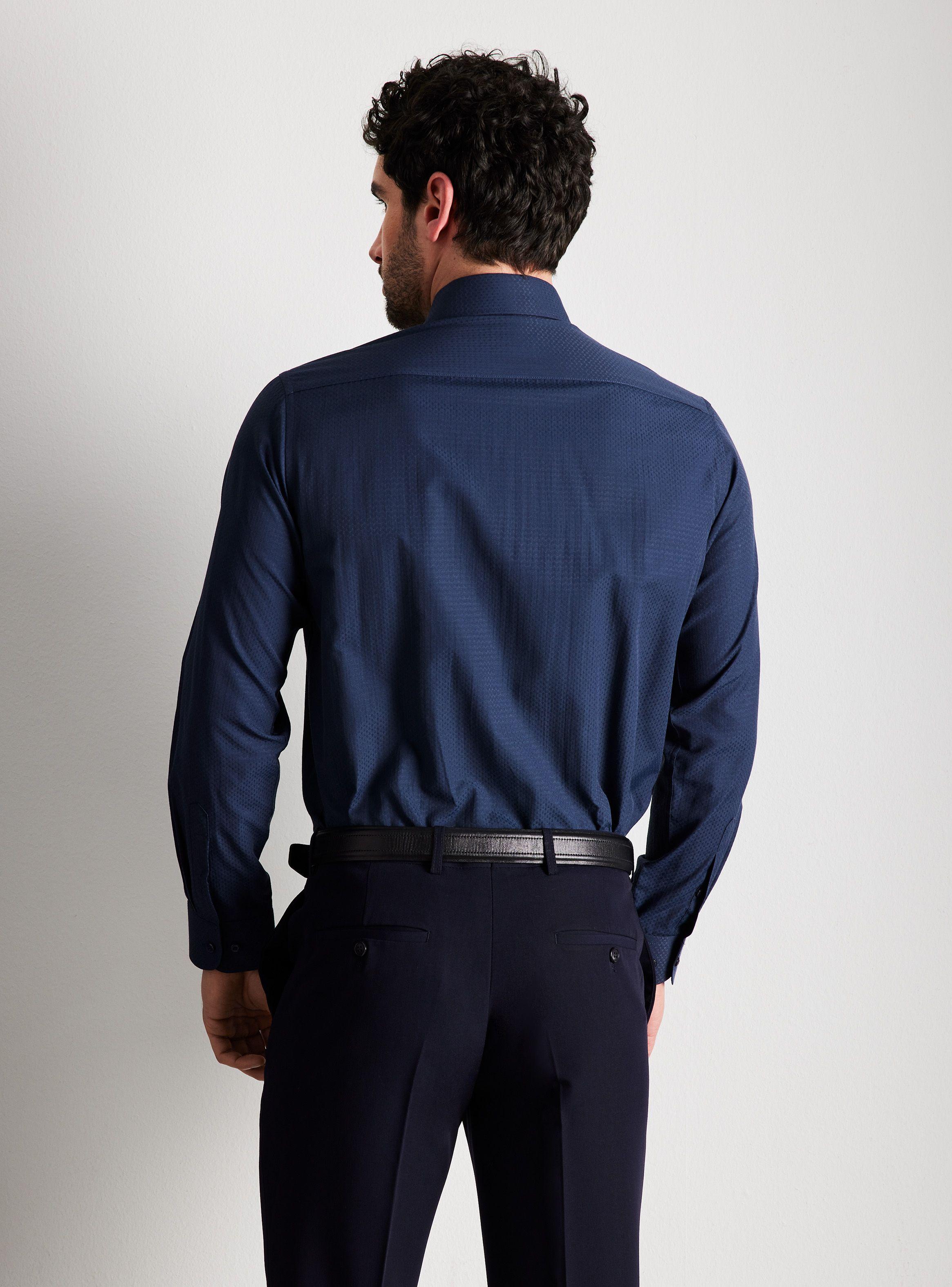 Camisa de Vestir Texturada y Fantasía Slim Fit-1