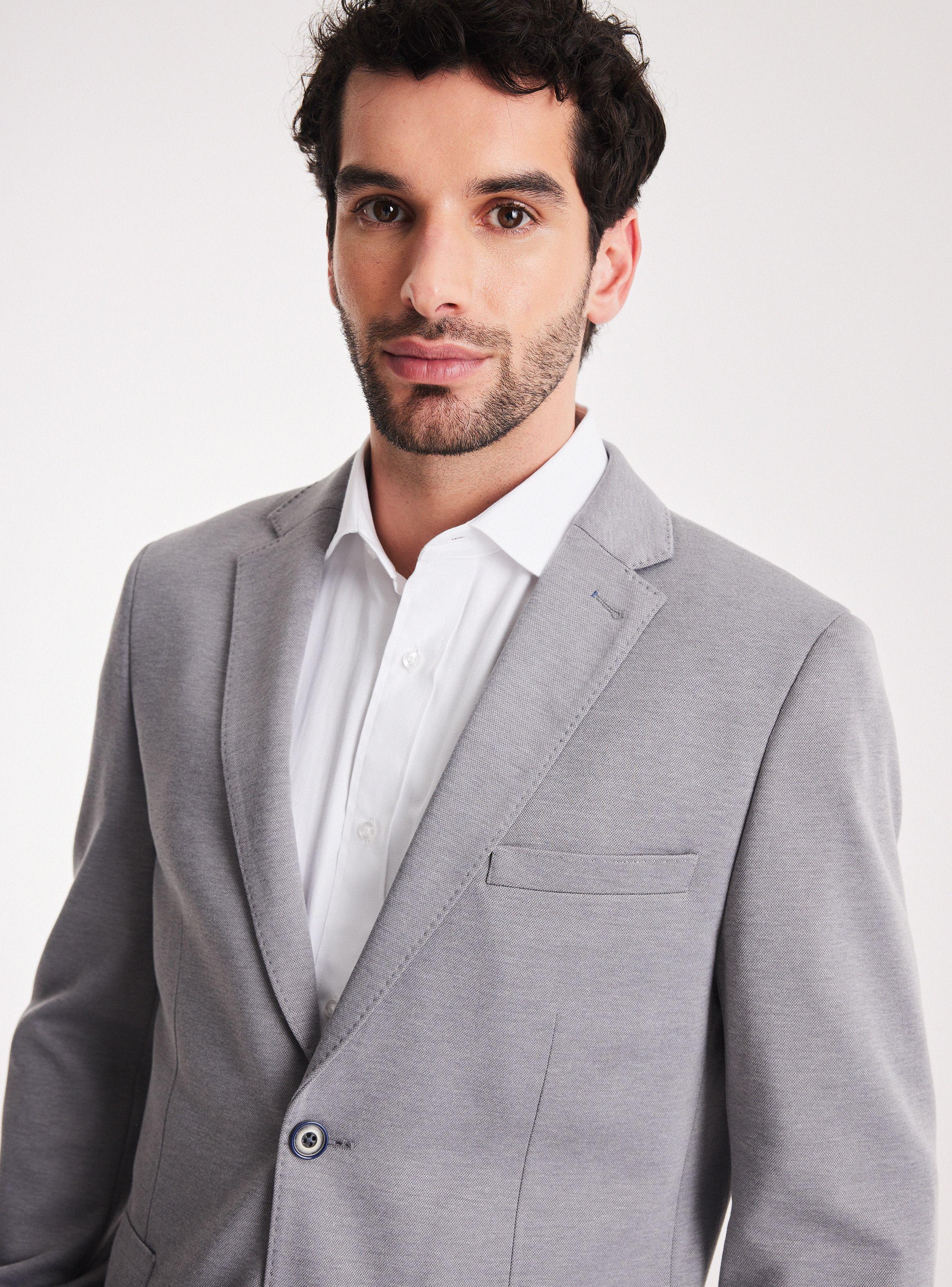 Vestón Recto Slim Fit Tela Knit-2