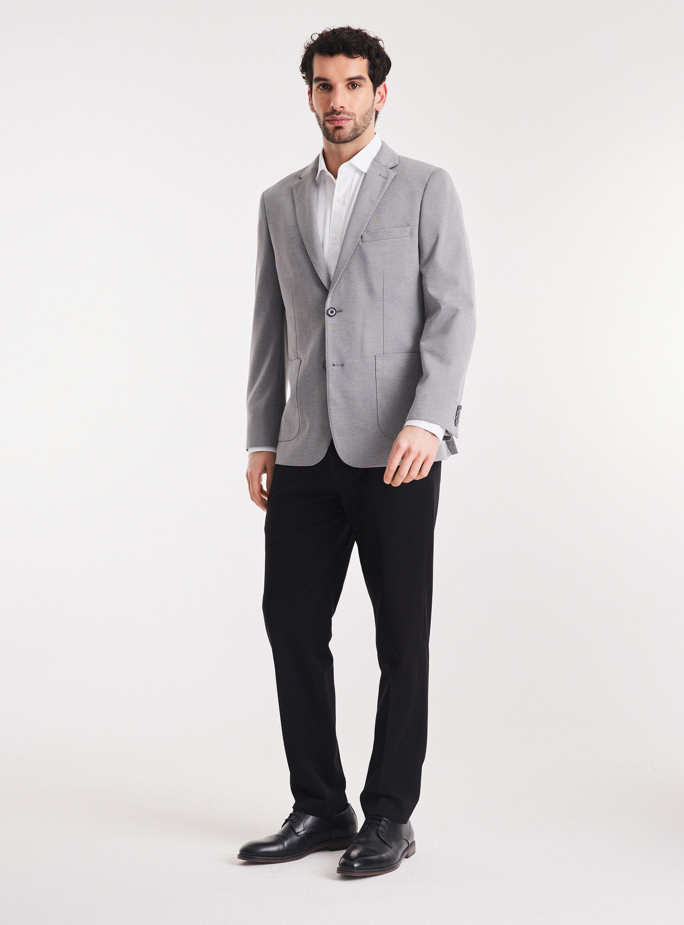 Vestón Recto Slim Fit Tela Knit-4