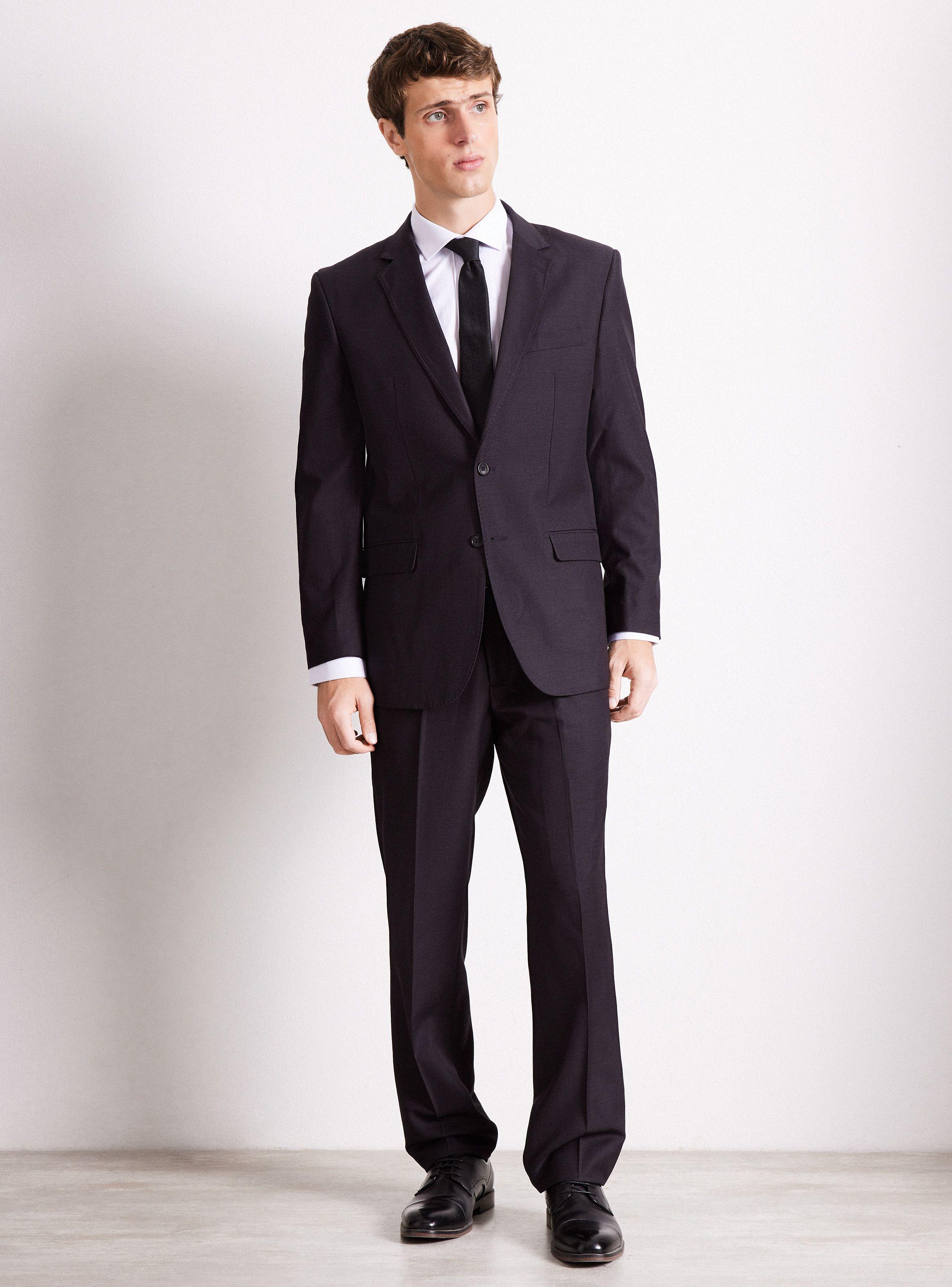 Traje Lana Poliéster Liso Regular Fit-4