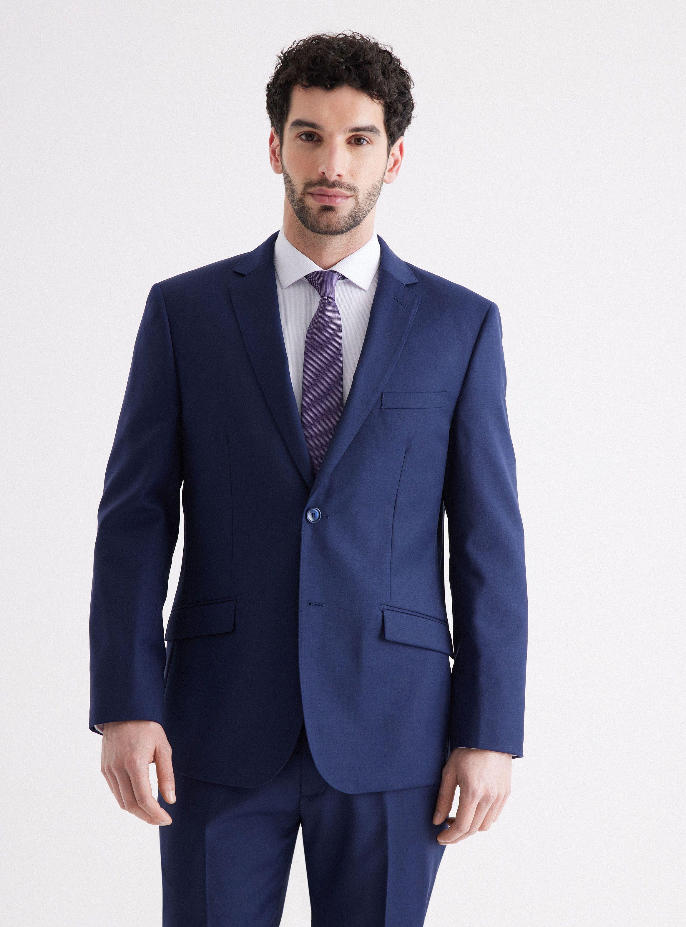 Traje Recto 100% Lana Lisa Slim Fit de Arrow