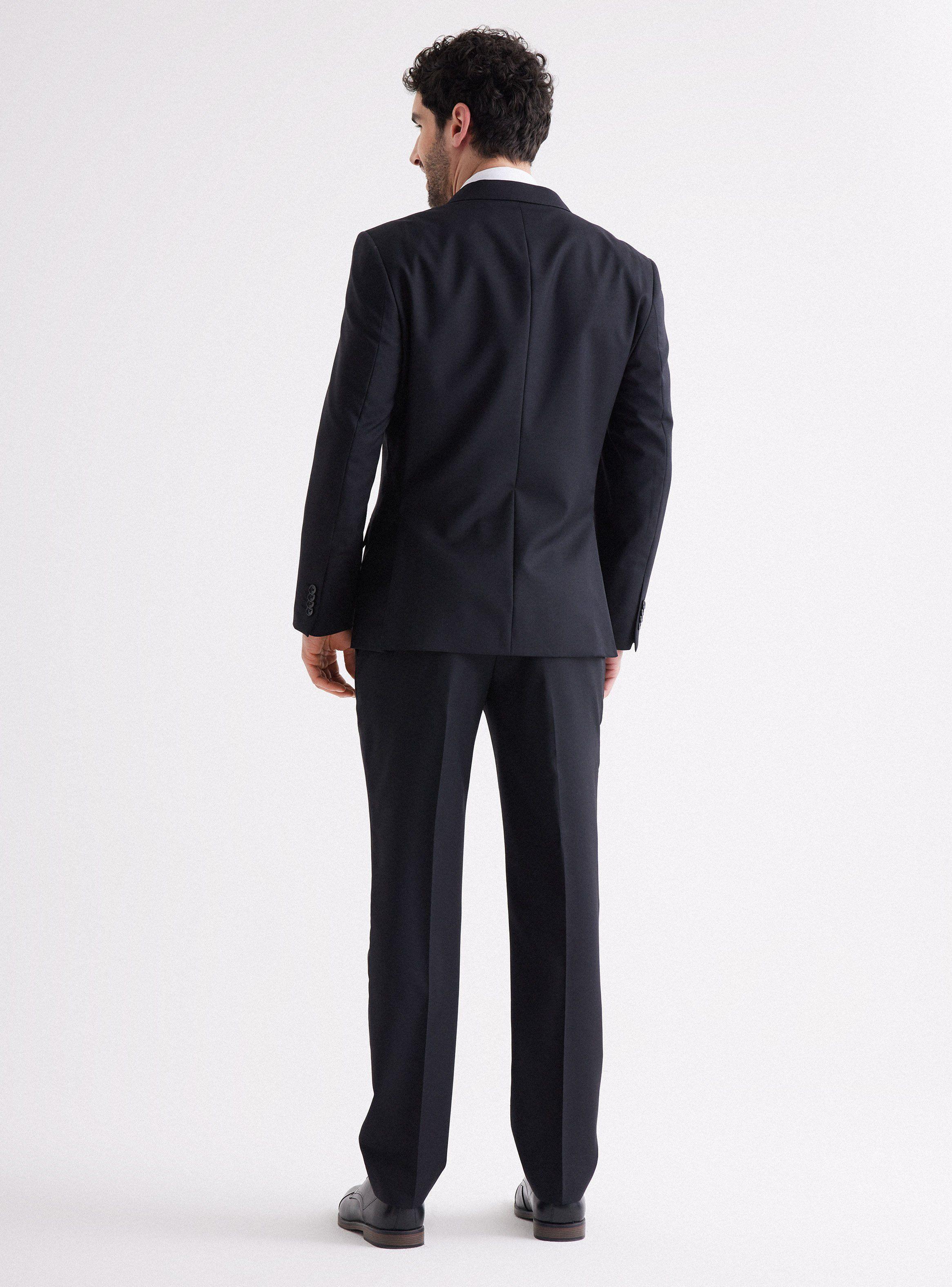 Traje Recto 100% Lana Lisa Slim Fit-5