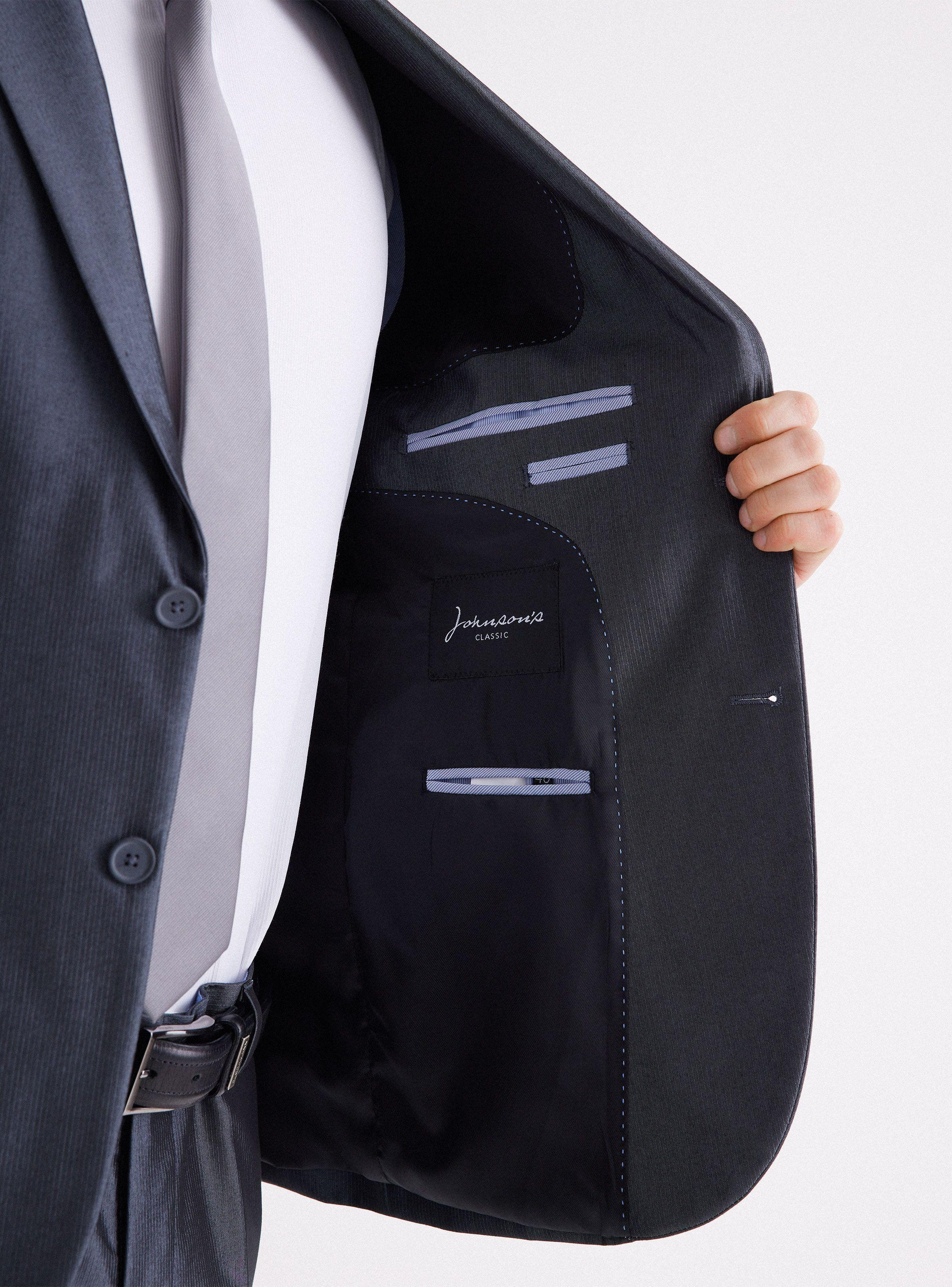 Traje Recto Listado Regular Fit de Johnson Classic