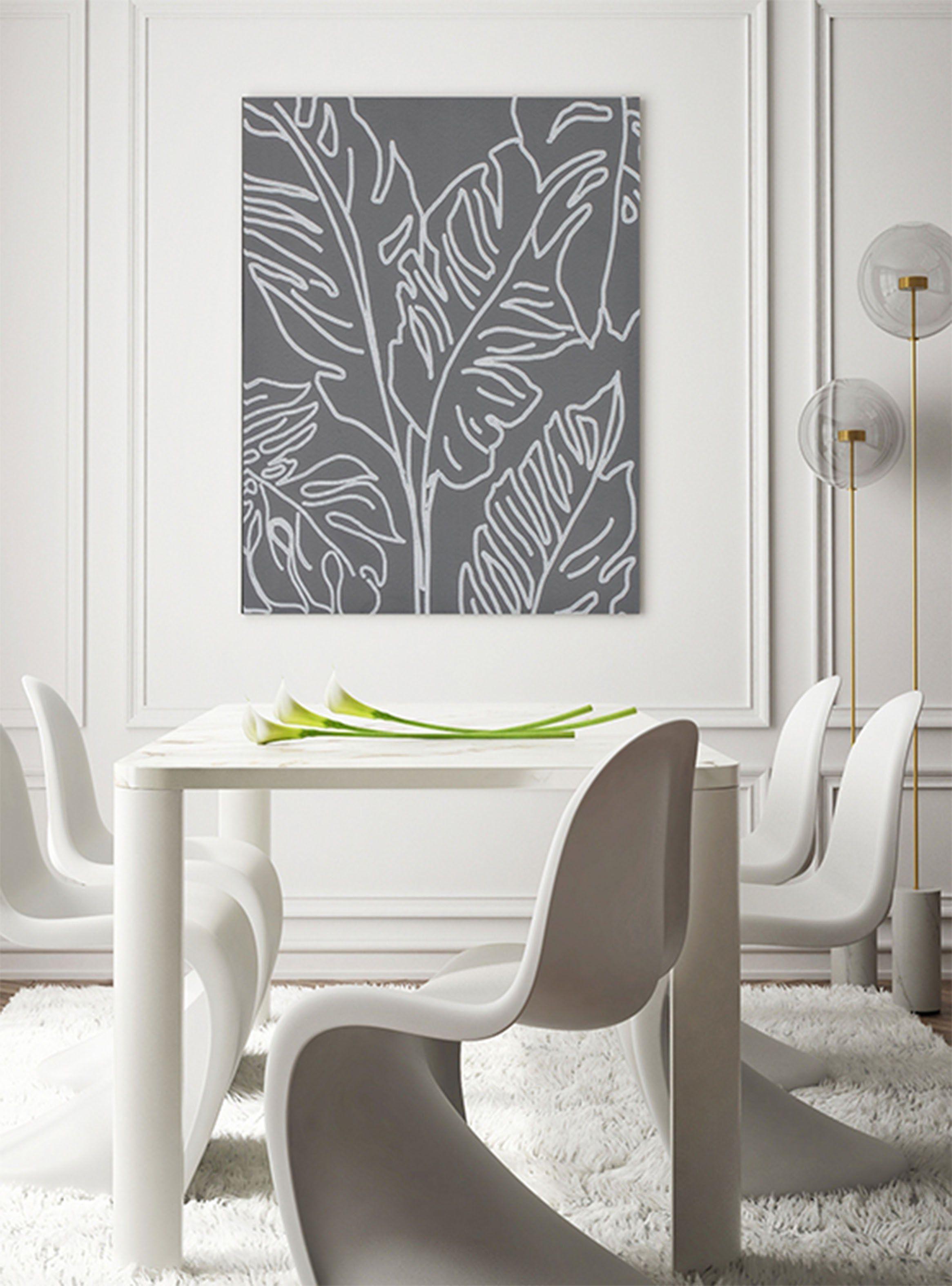 Cuadro Hoja Gris 40x50 cm-4