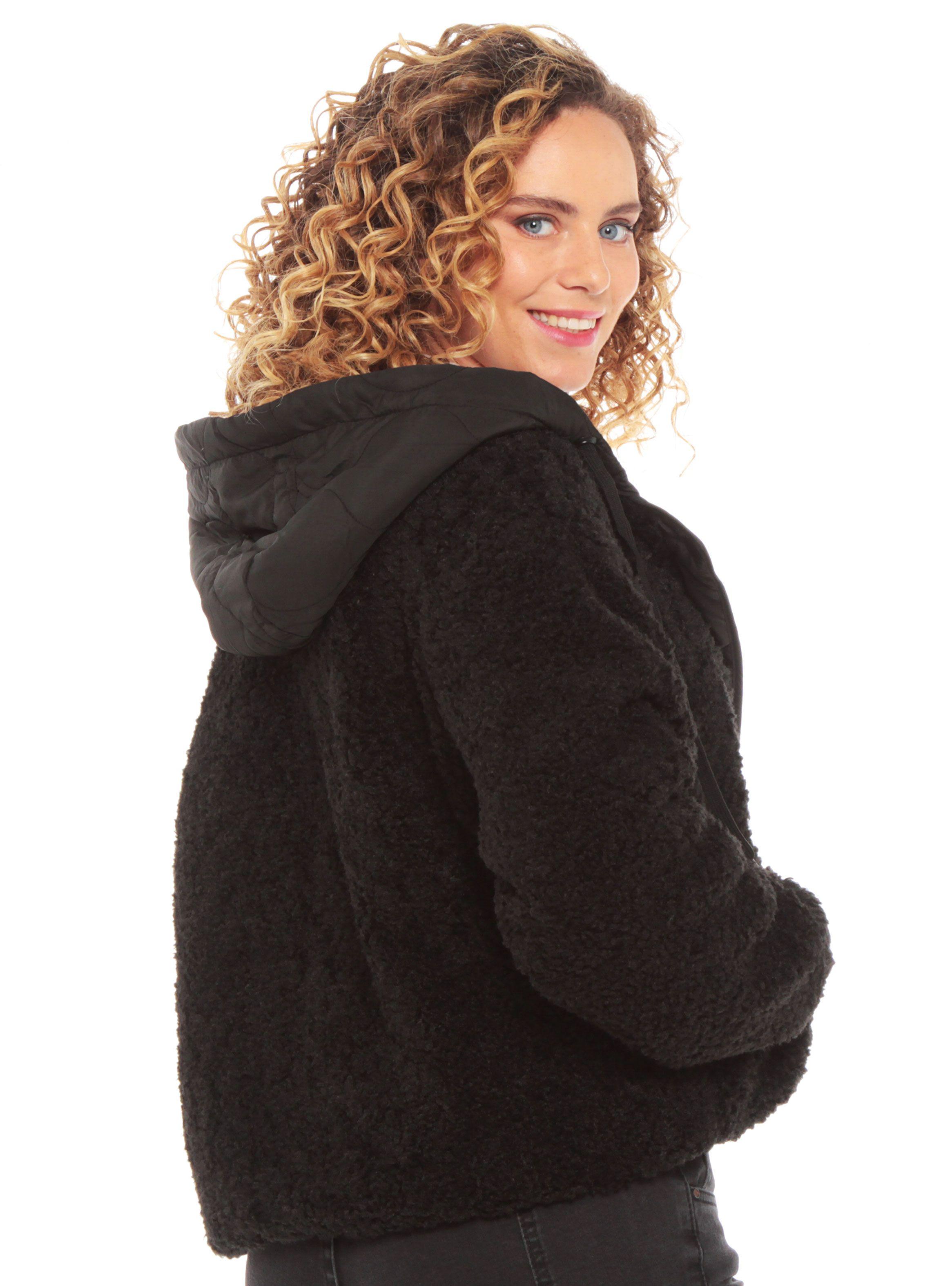 Chaqueta Manga Larga Sólida Con Capucha-1