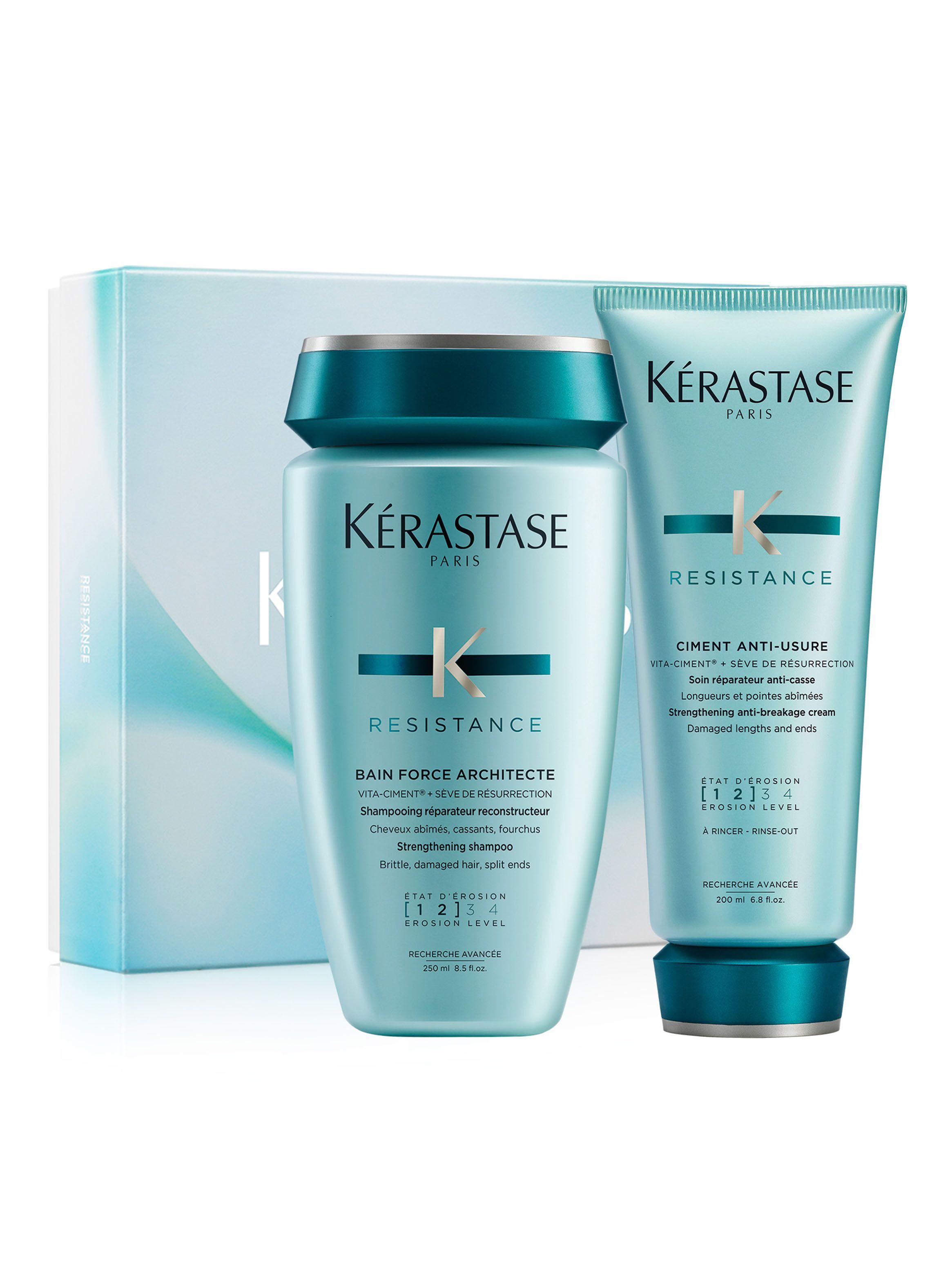 Set Cabello Dañado Resistance Shampoo 250ml + Acondicionador 200ml Kérastase-0