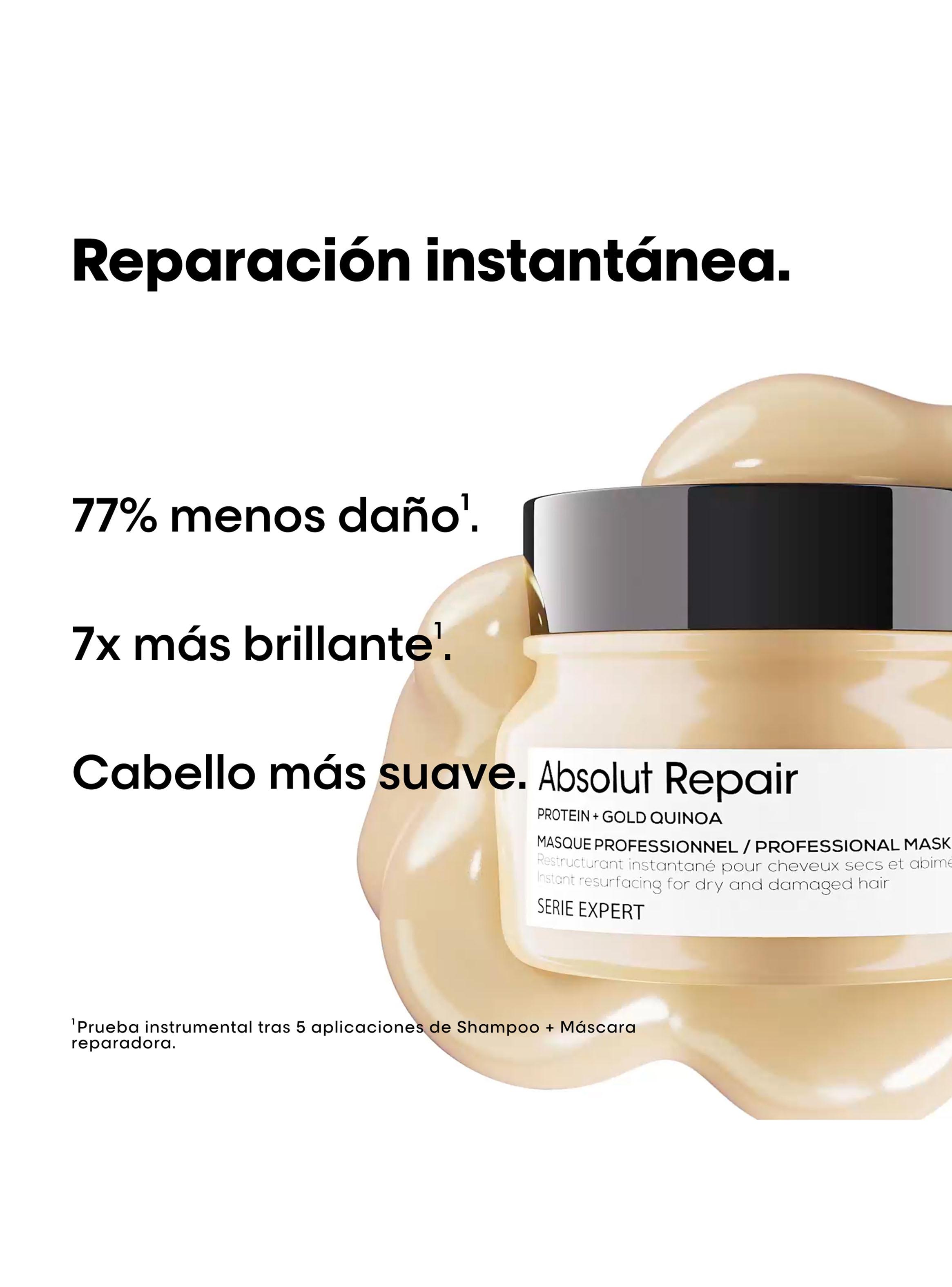 Set Absolut Repair Reparación y Nutrición Cabello Dañado Shampoo 300ml + Máscara 250ml + Cosmetiquero-2