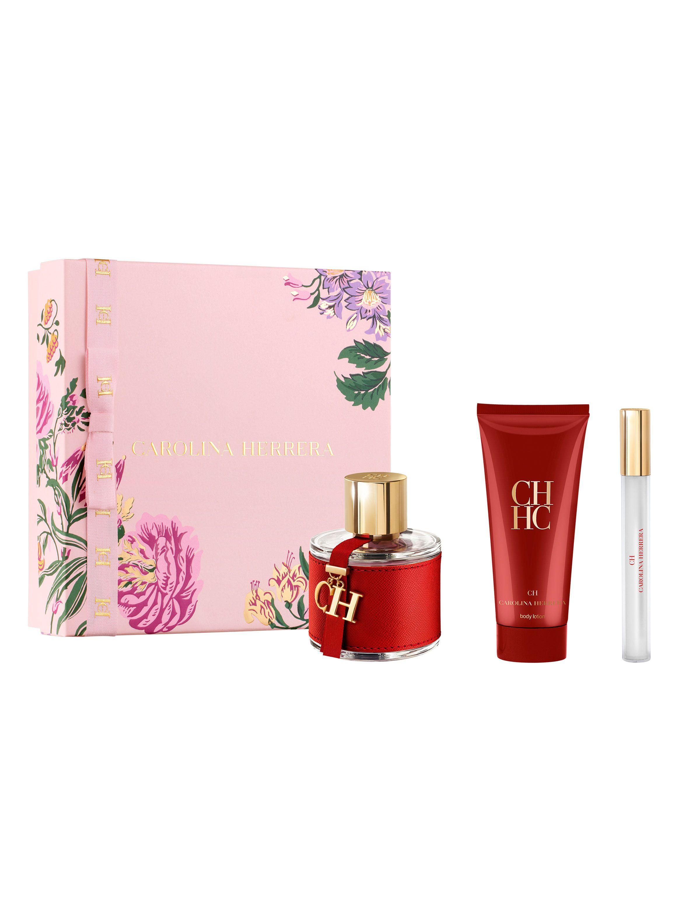 Set Perfume Carolina Herrera CH EDT Mujer 100 ml + Body Lotion 100 ml + EDT 10 ml-0