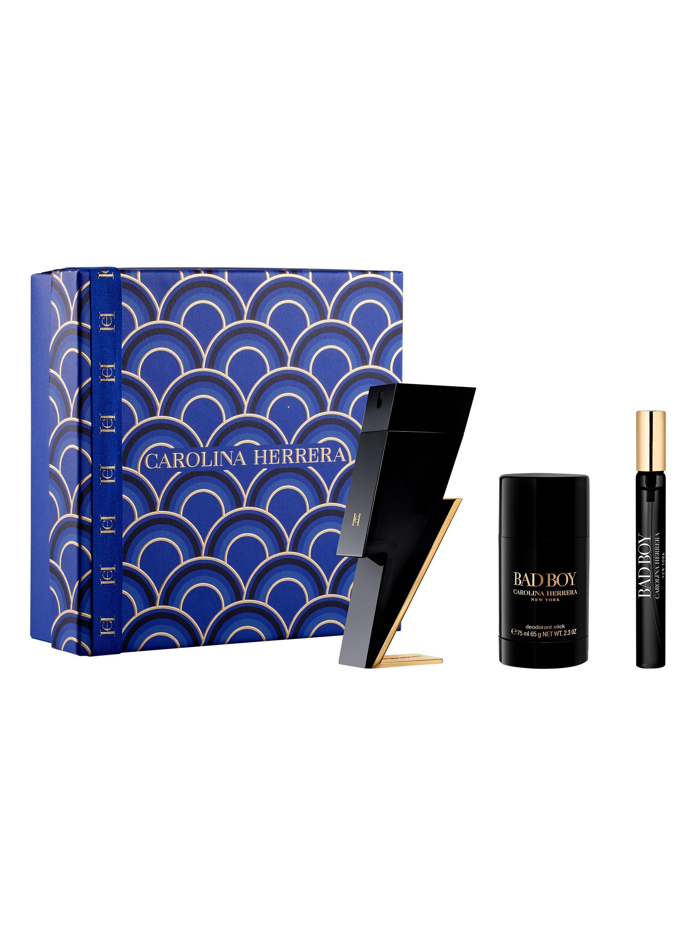 Set Perfume Bad Boy EDT Hombre 100 ml + Desodorante 100 ml + EDT 10 ml Carolina Herrera-0