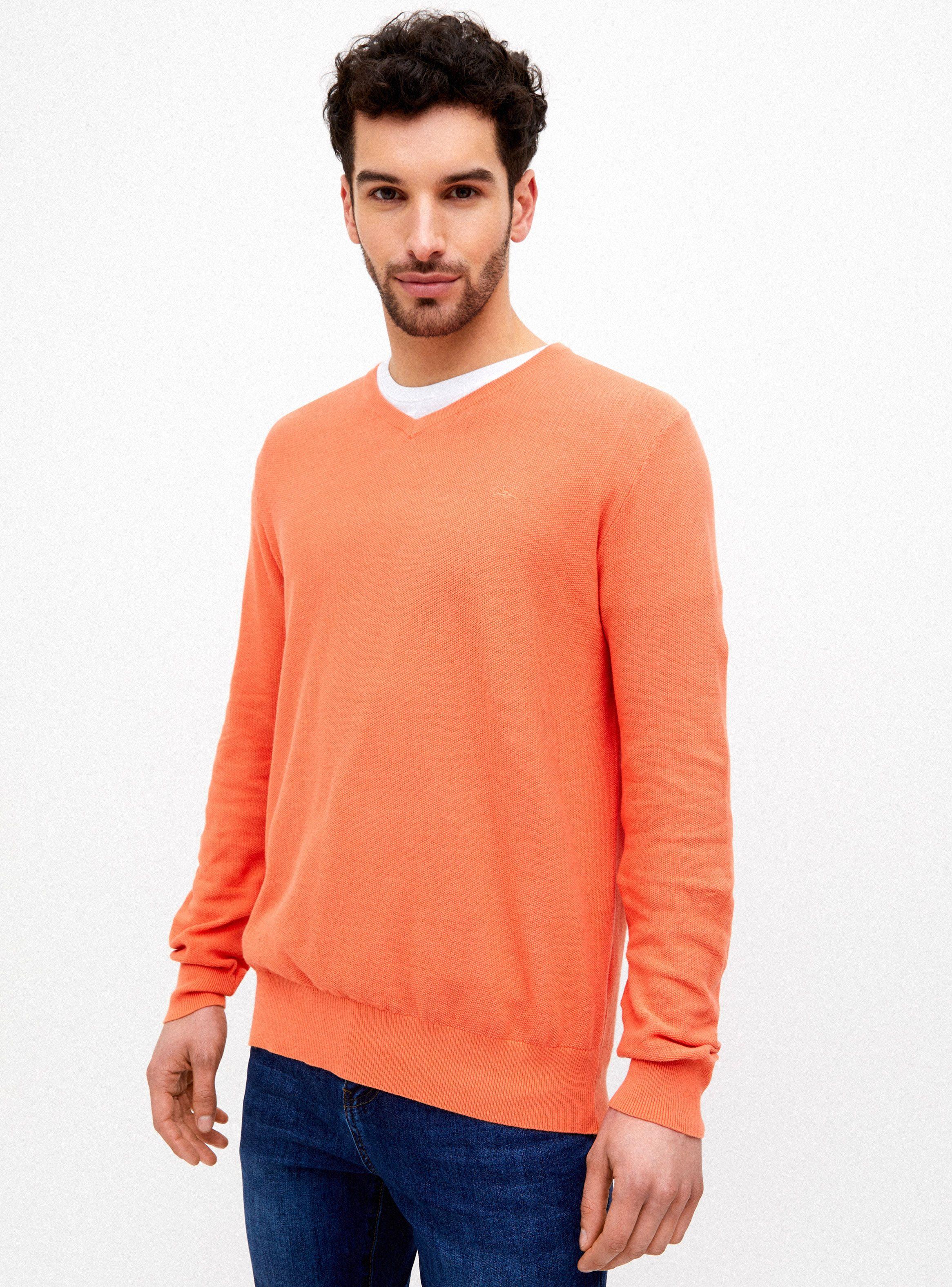 Sweater Básico Cuello V con Textura-0