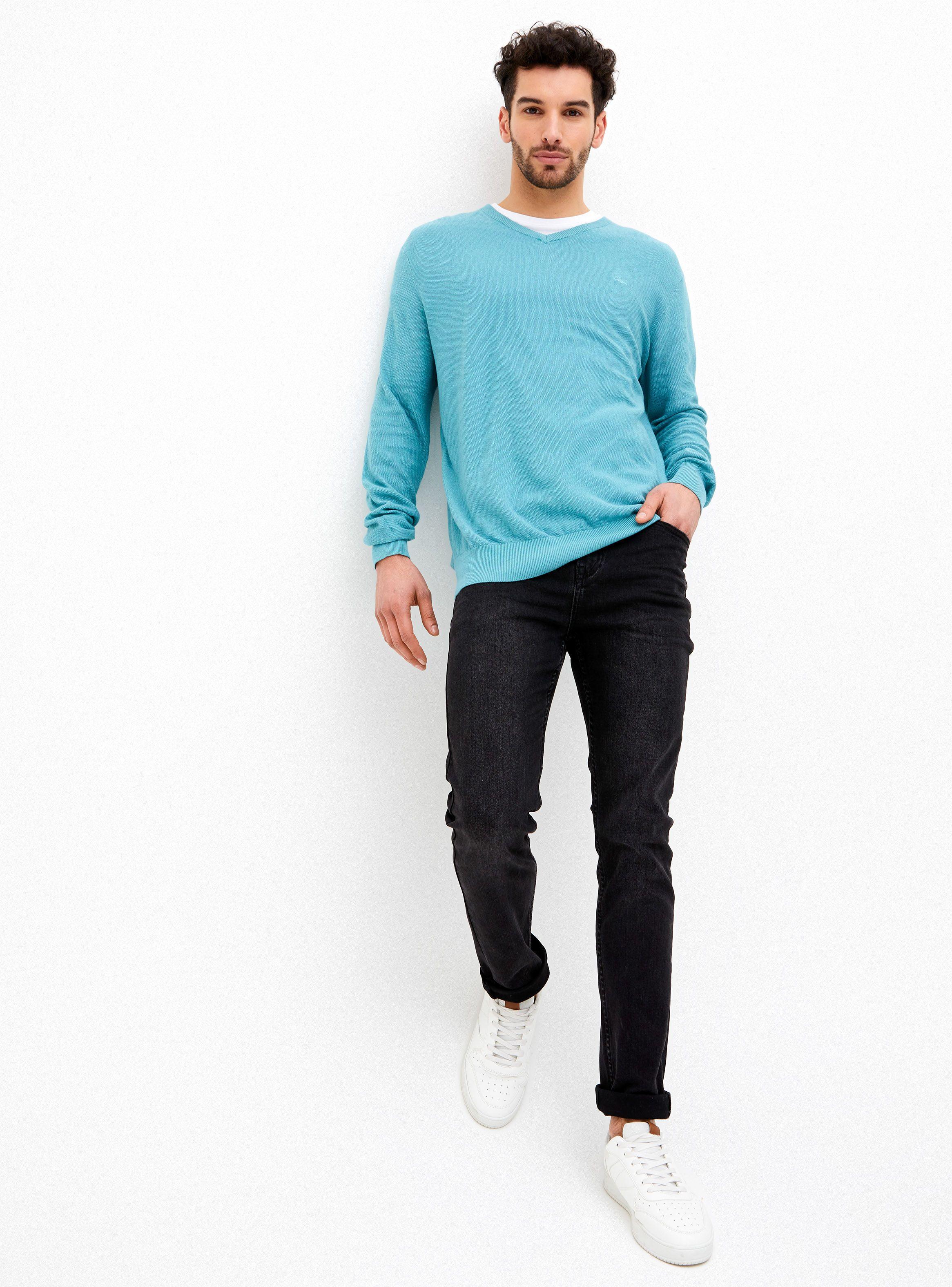 Sweater Básico Cuello V con Textura-3