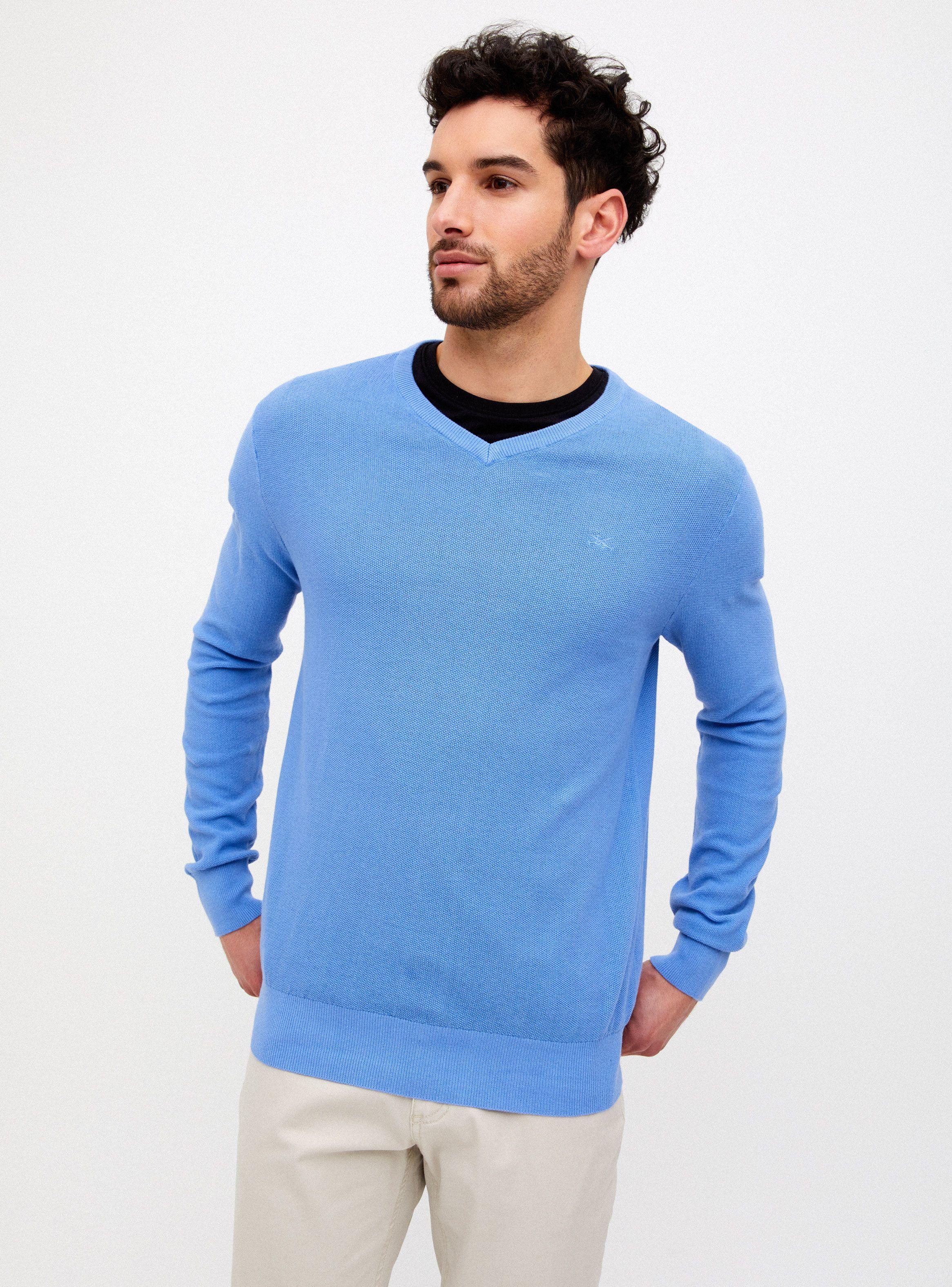 Sweater Básico Cuello V con Textura-0