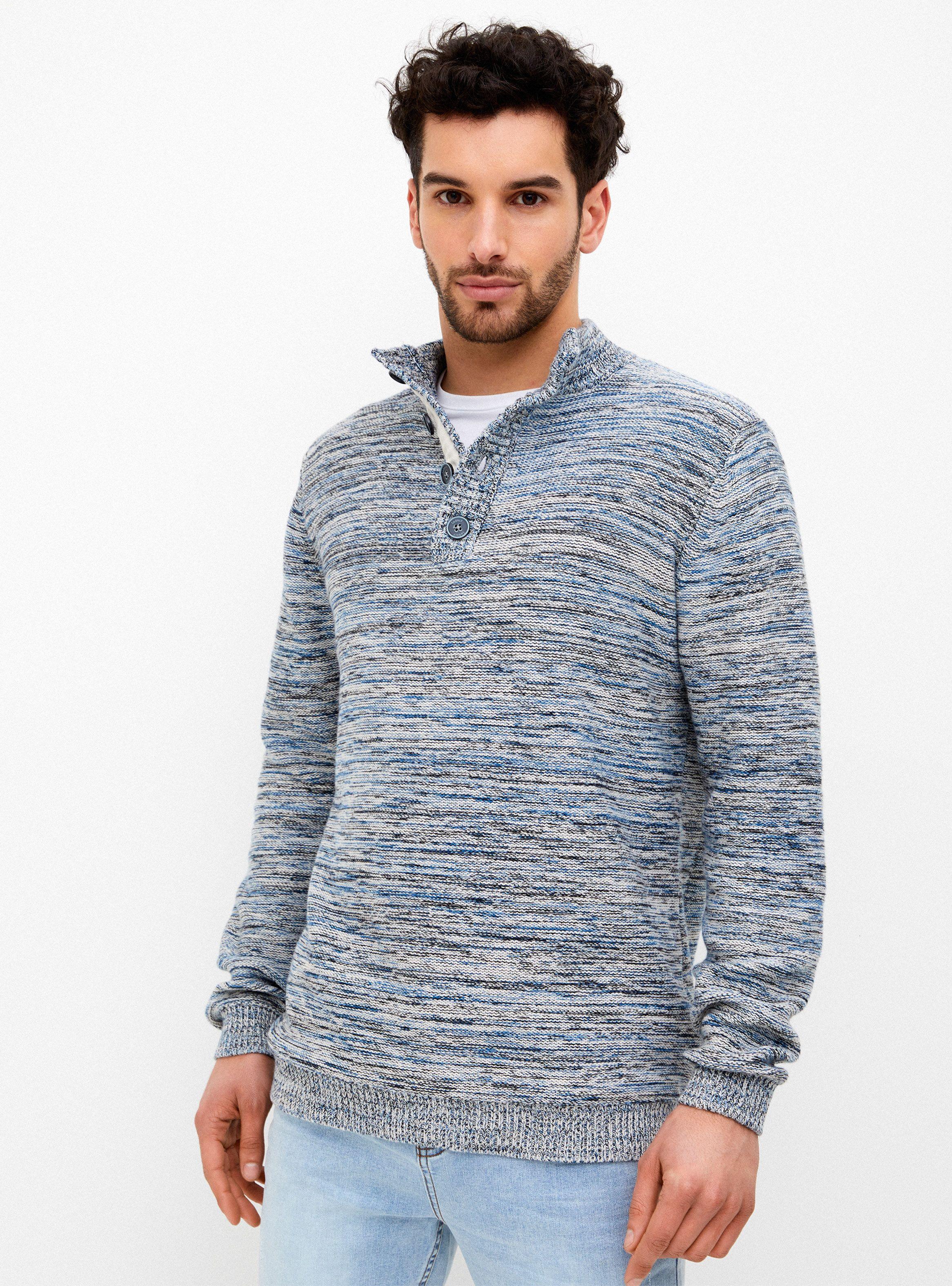 Sweater Half Button Bicolor-0