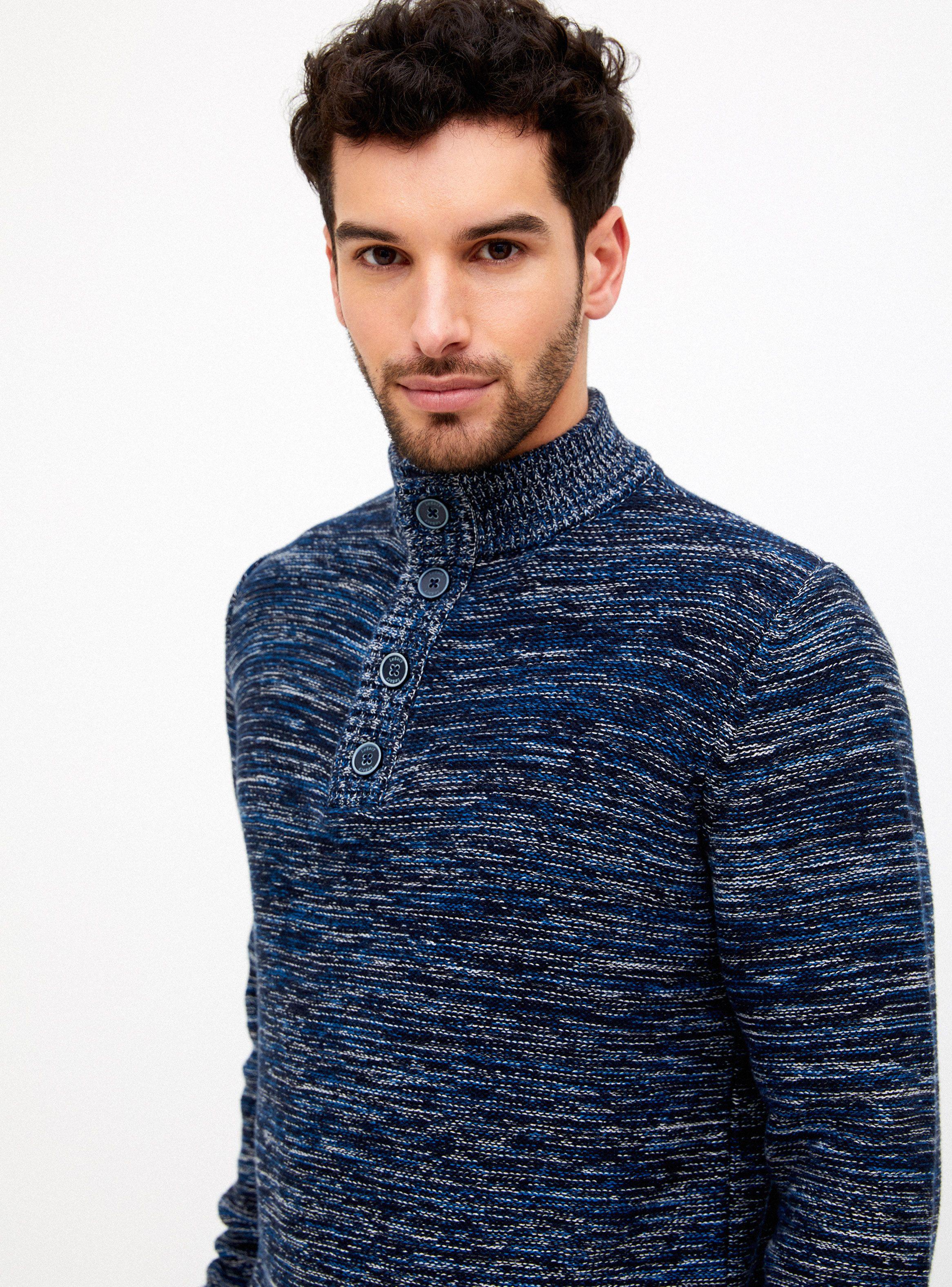 Sweater Half Button Bicolor-2