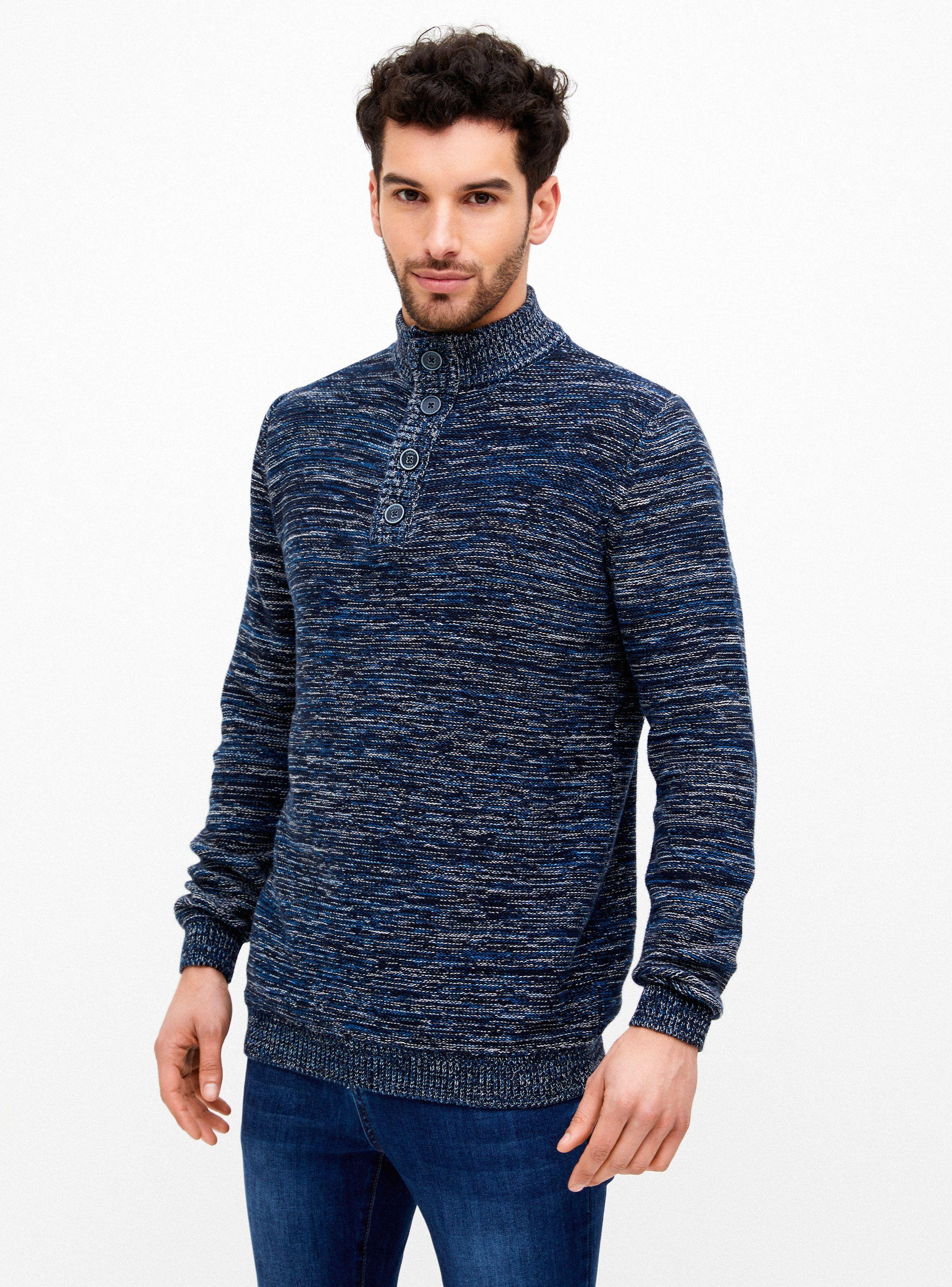 Sweater Half Button Bicolor-0