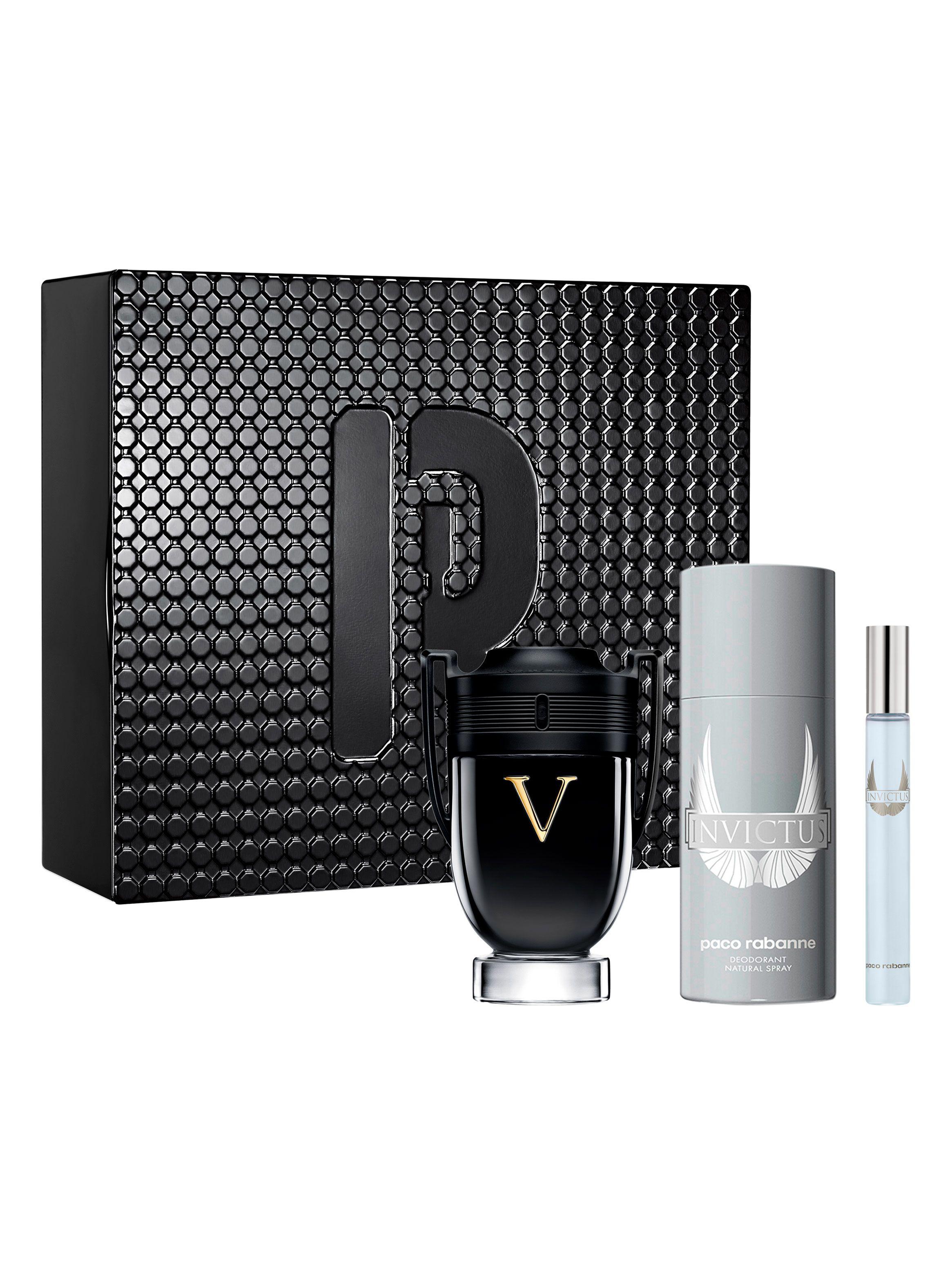 Set Perfume Invictus Victory EDP Hombre Extrême 100 ml + Desodorante 150 ml + Eau de Toilette 10 ml Paco Rabanne-0