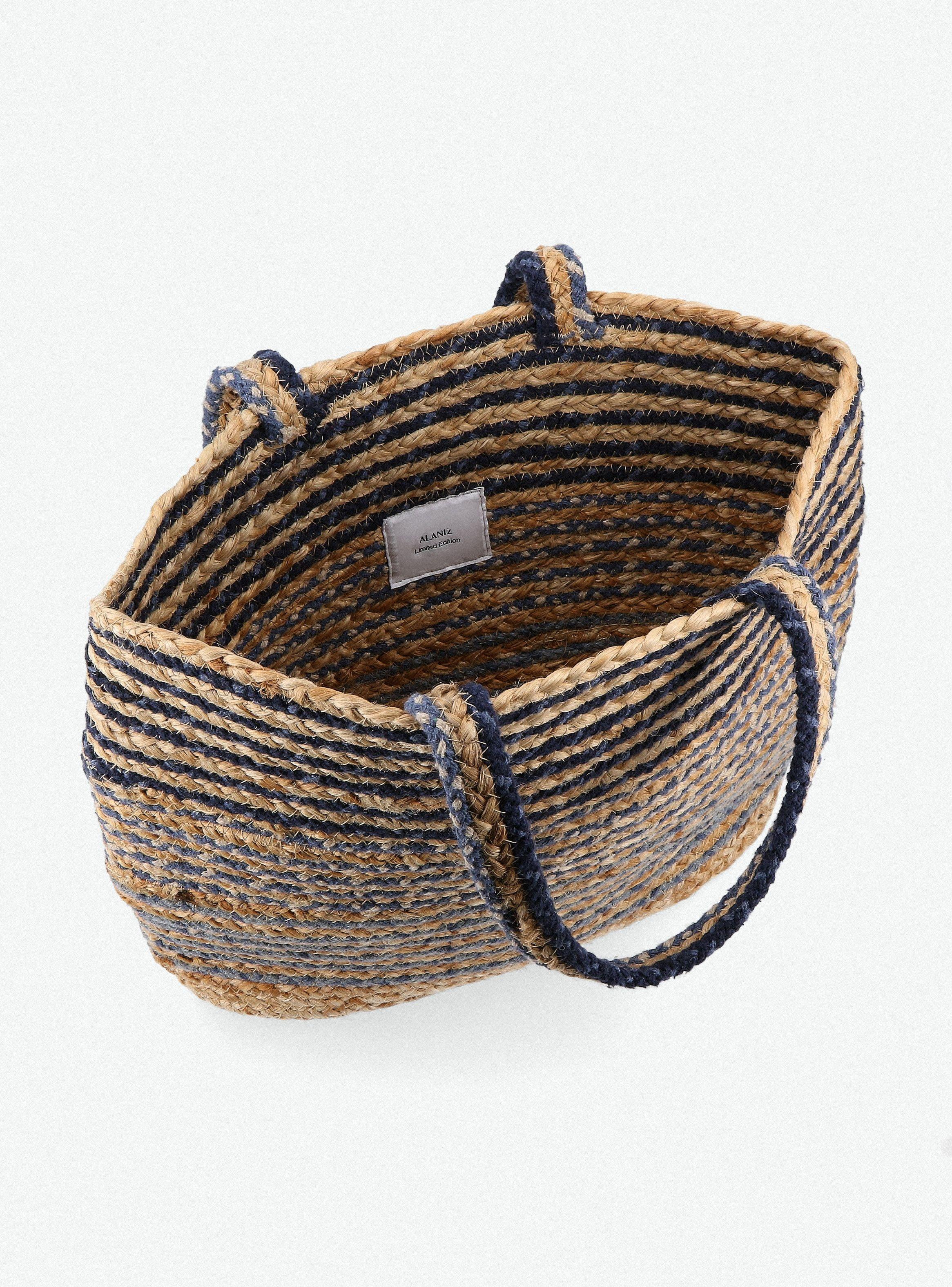 Cartera Totebag de Raffia Bicolor con Hilo de Lurex-5
