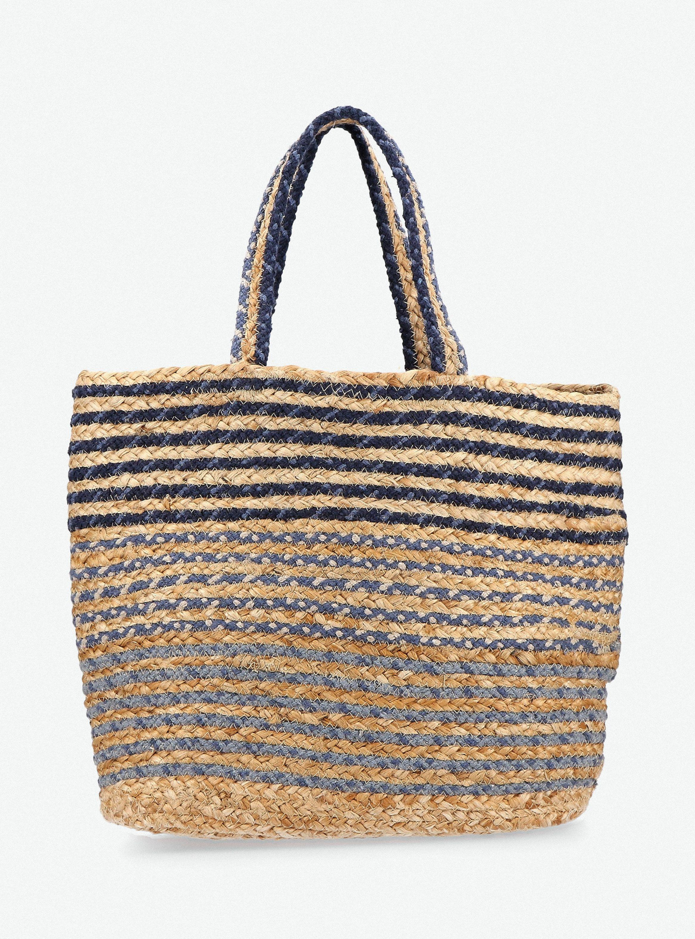 Cartera Totebag de Raffia Bicolor con Hilo de Lurex-4