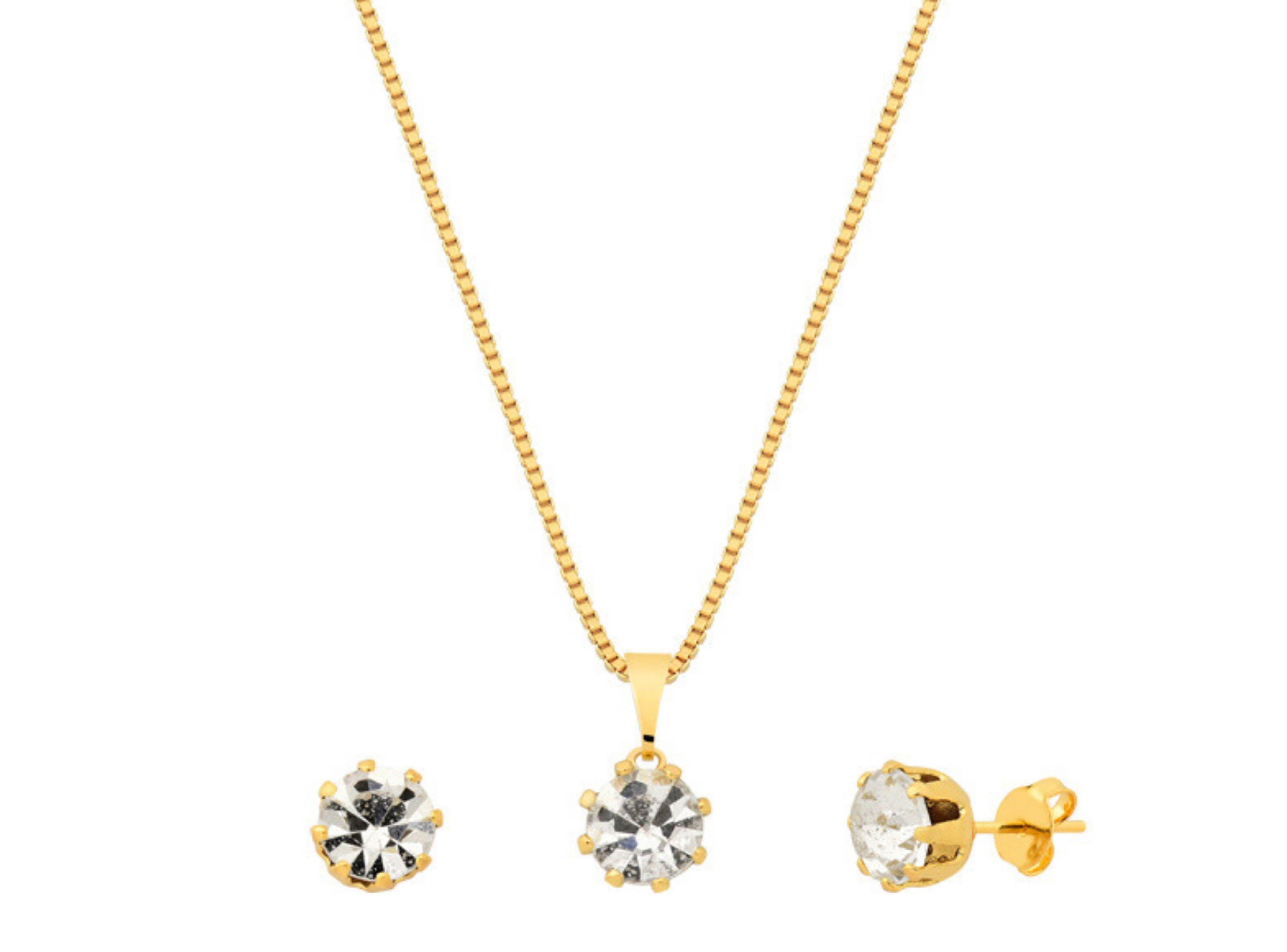 Conjunto Vanité Punto De Luz Oro Laminado-0