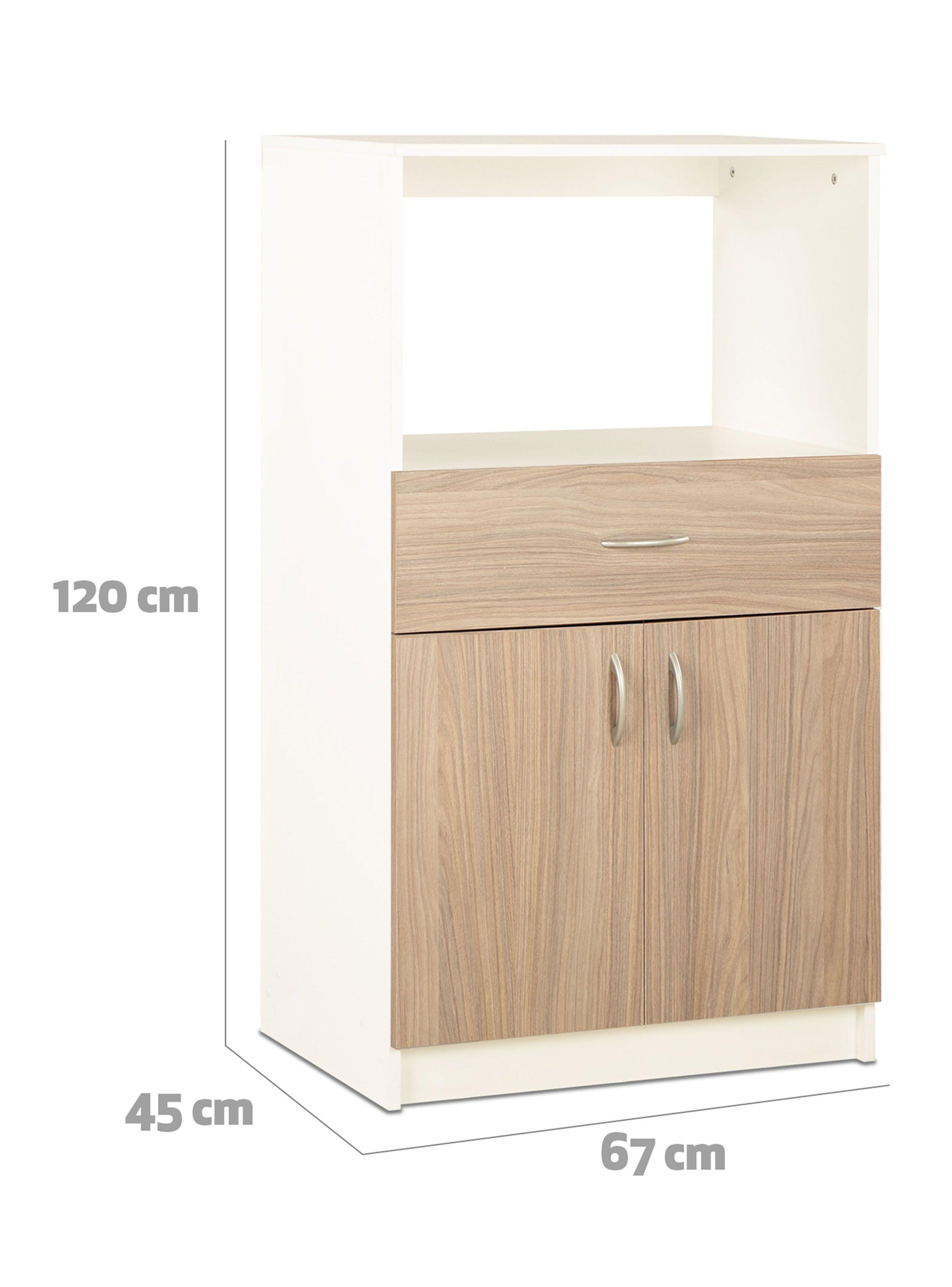 Mueble Auxiliar Cocina 1C 2P 1R Bicolor-1