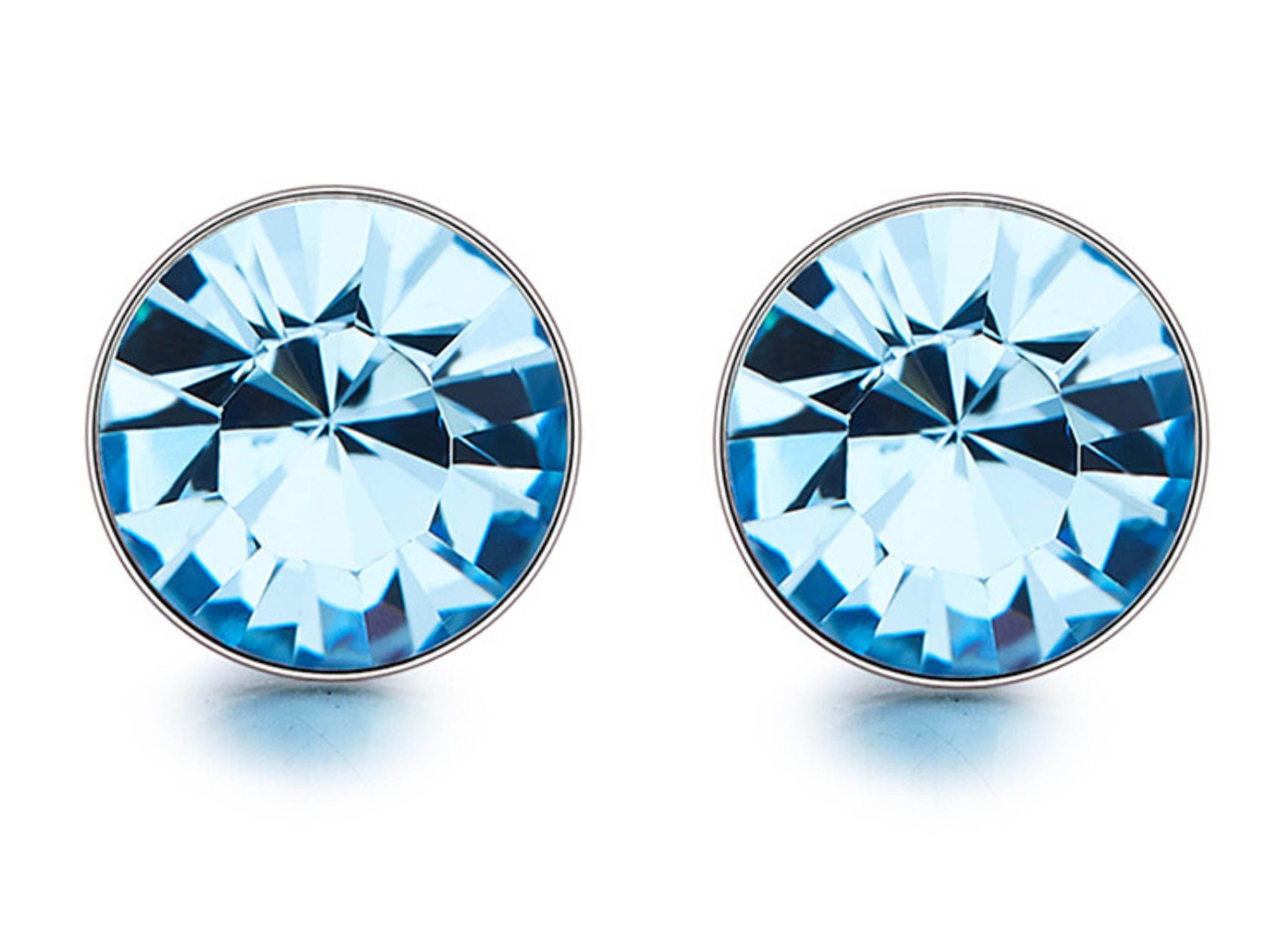 Aros Vanité Blue Crystal Plata Italiana-0