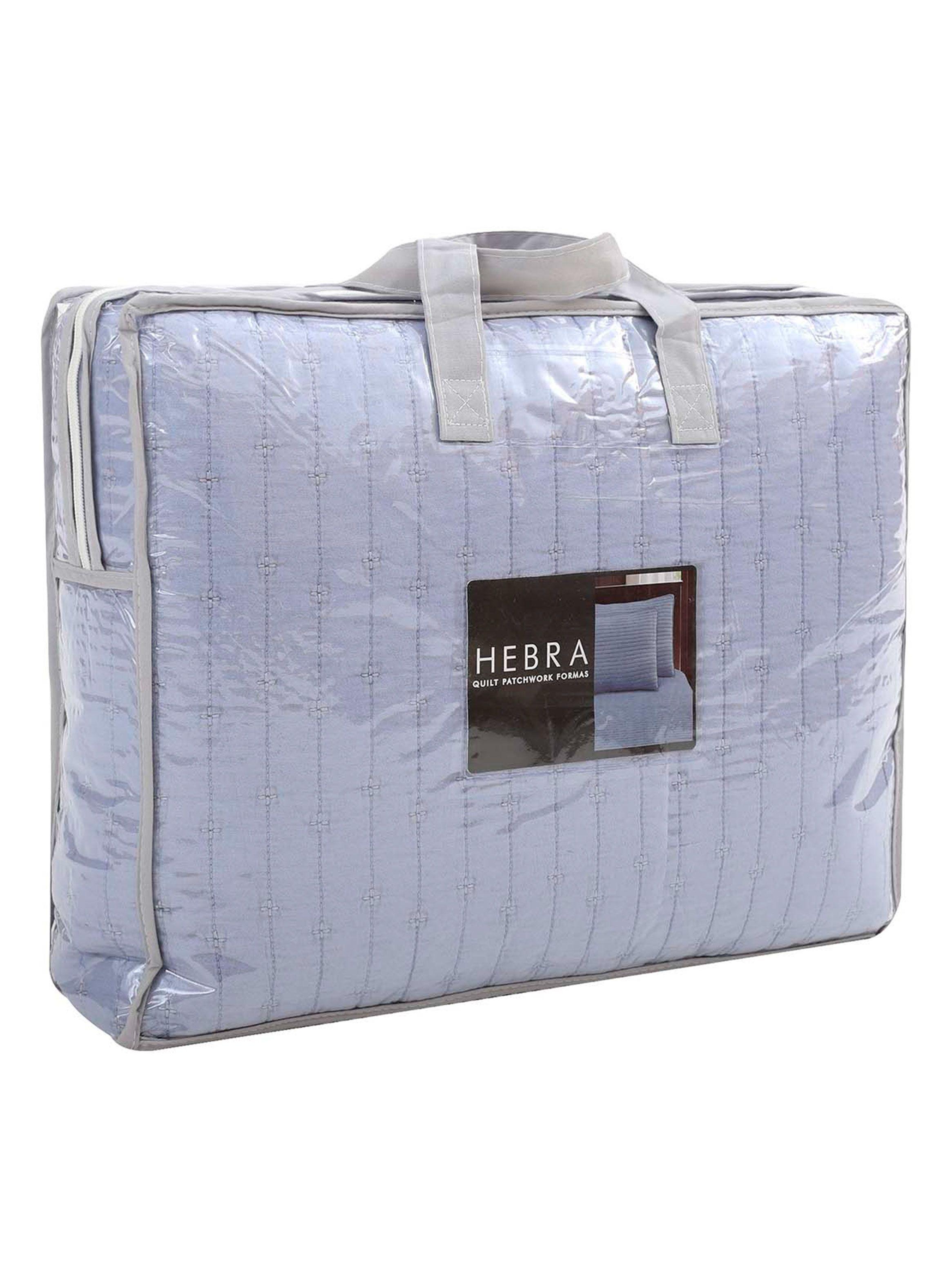 Quilt 2 Plazas Hebra Patchwork Azul-3