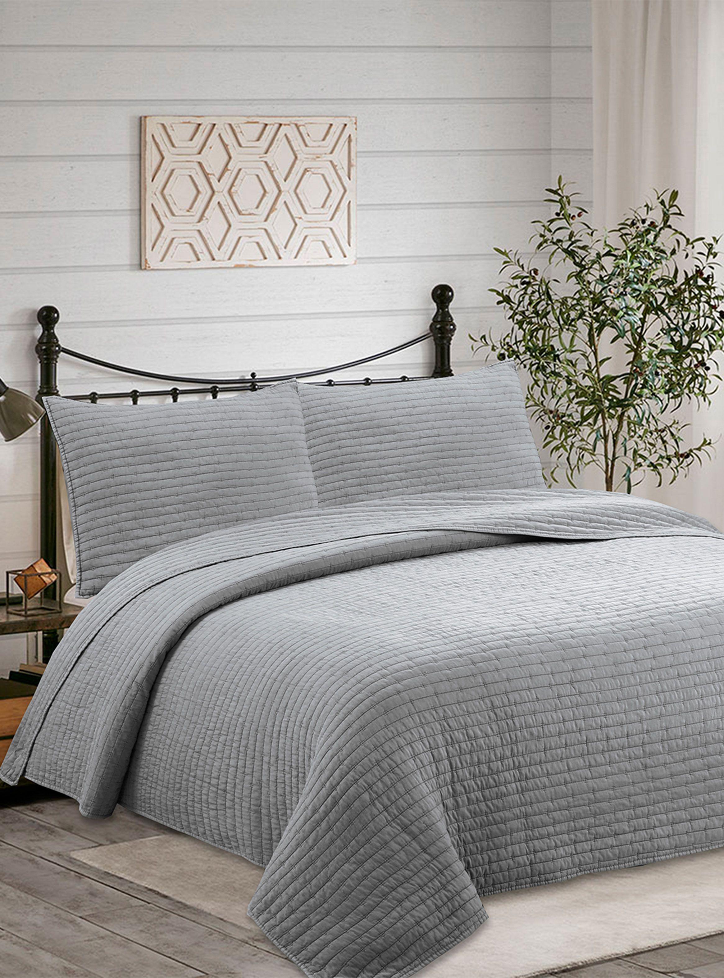 Quilt Microfibra Patchwork Gris 230 x 240 cm-3