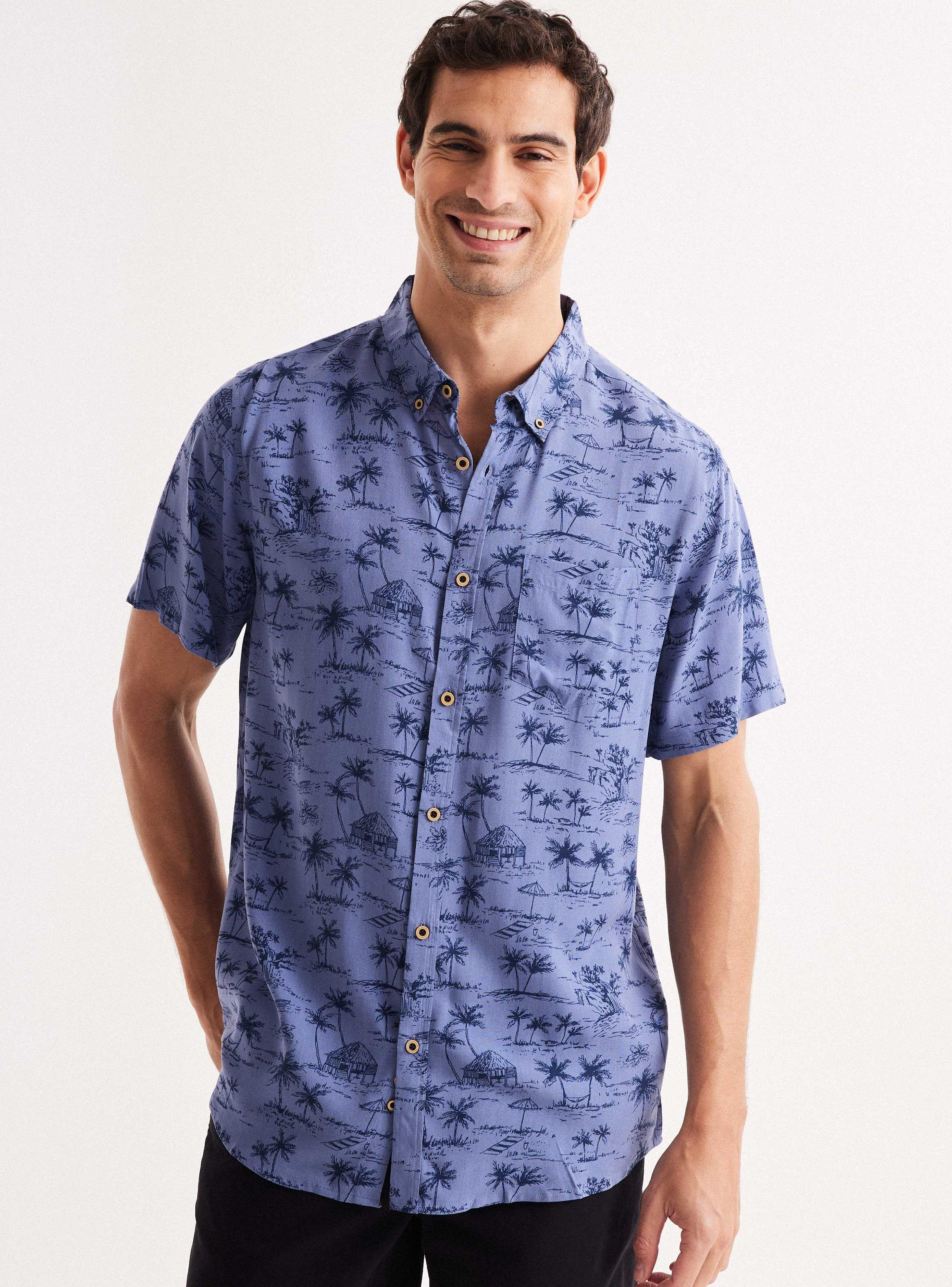 Camisa de Vestir Manga Corta Viscosa-0
