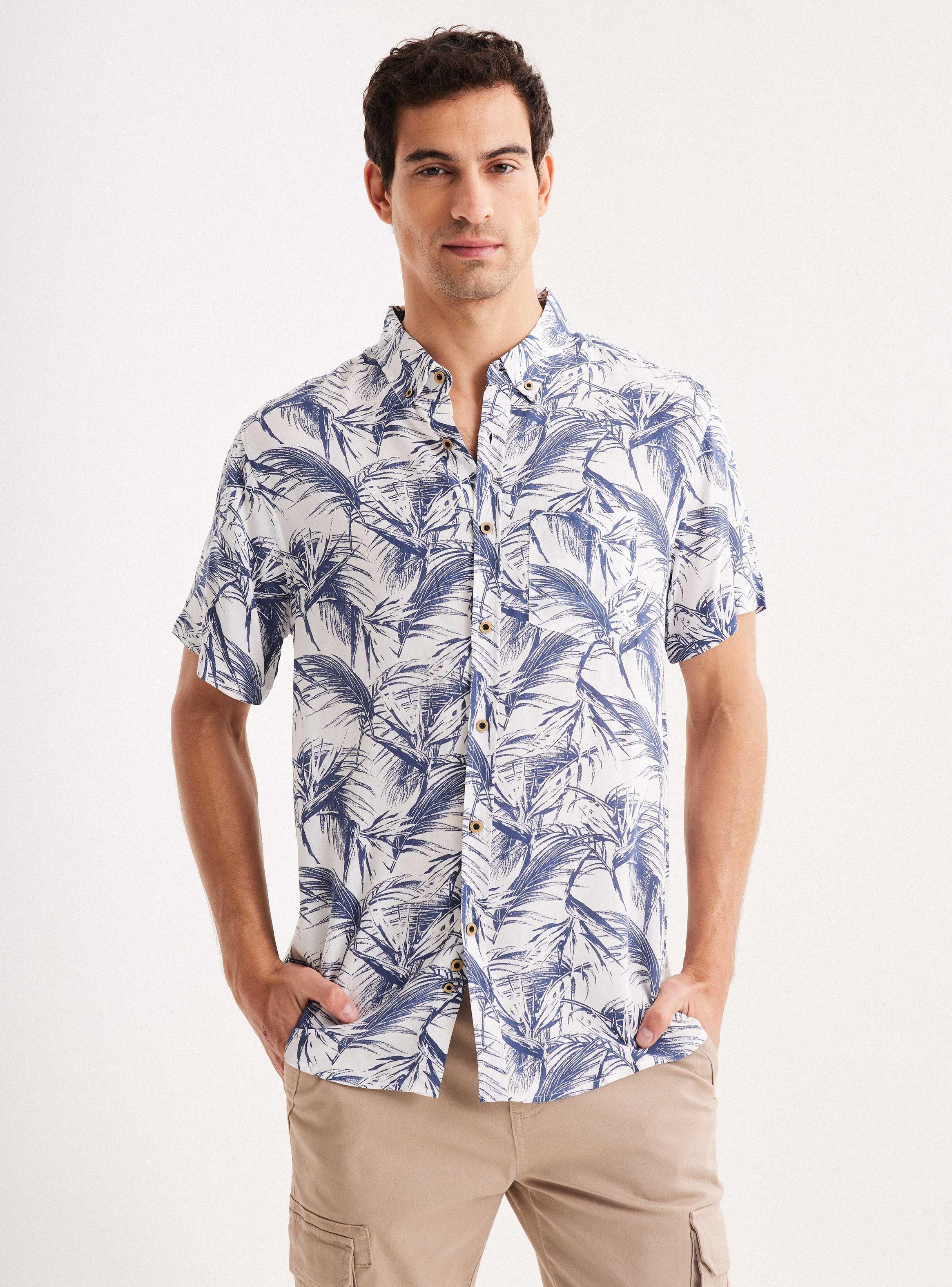 Camisa de Vestir Manga Corta Viscosa-0
