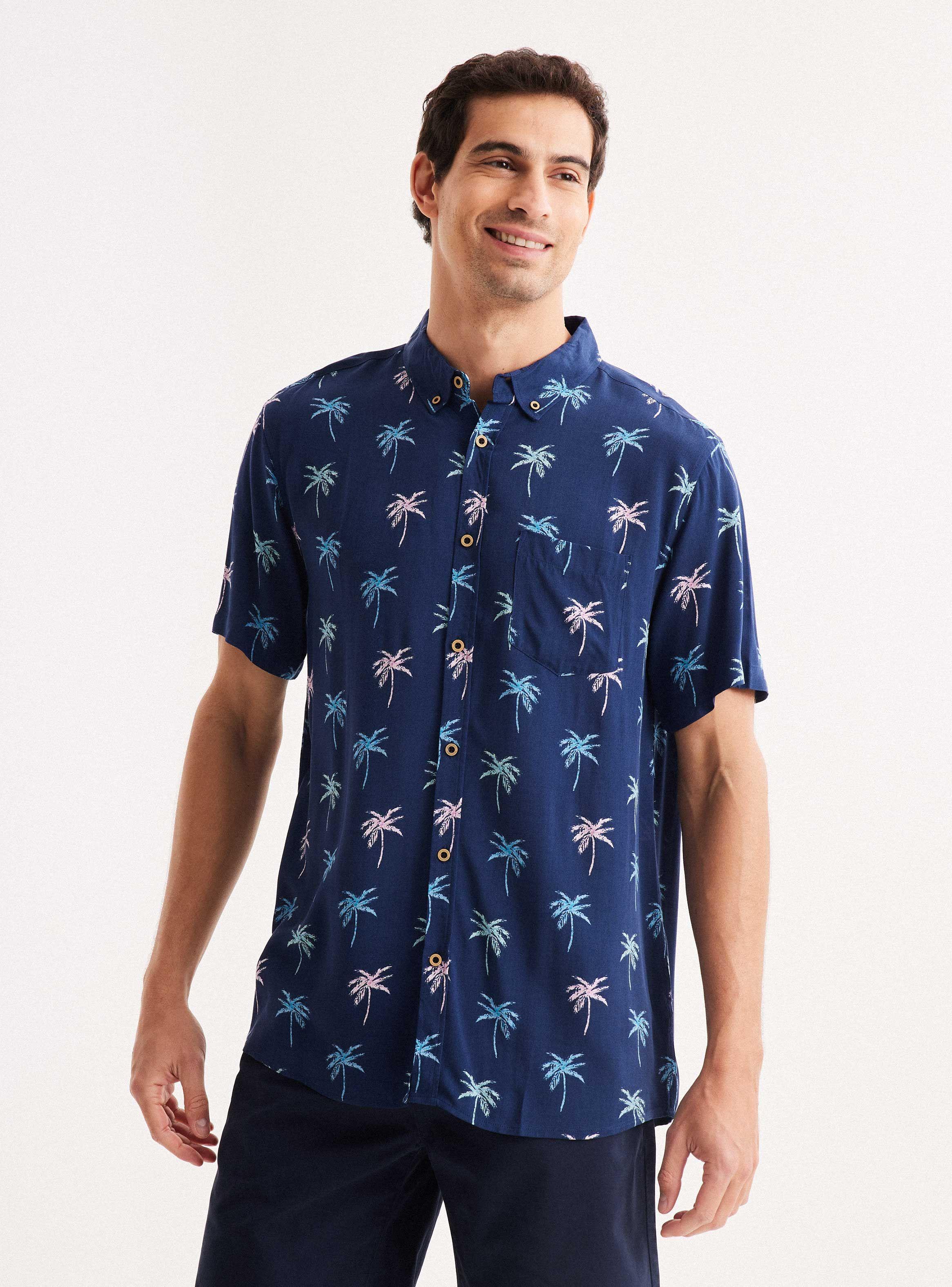 Camisa de Vestir Manga Corta Viscosa-0
