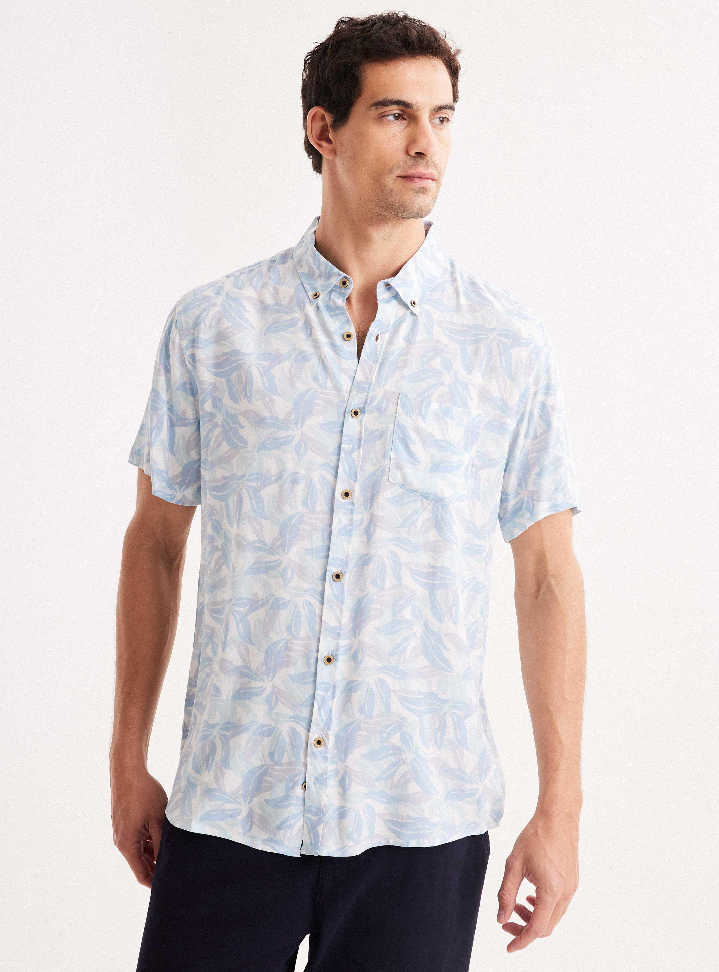 Camisa de Vestir Manga Corta Viscosa-0