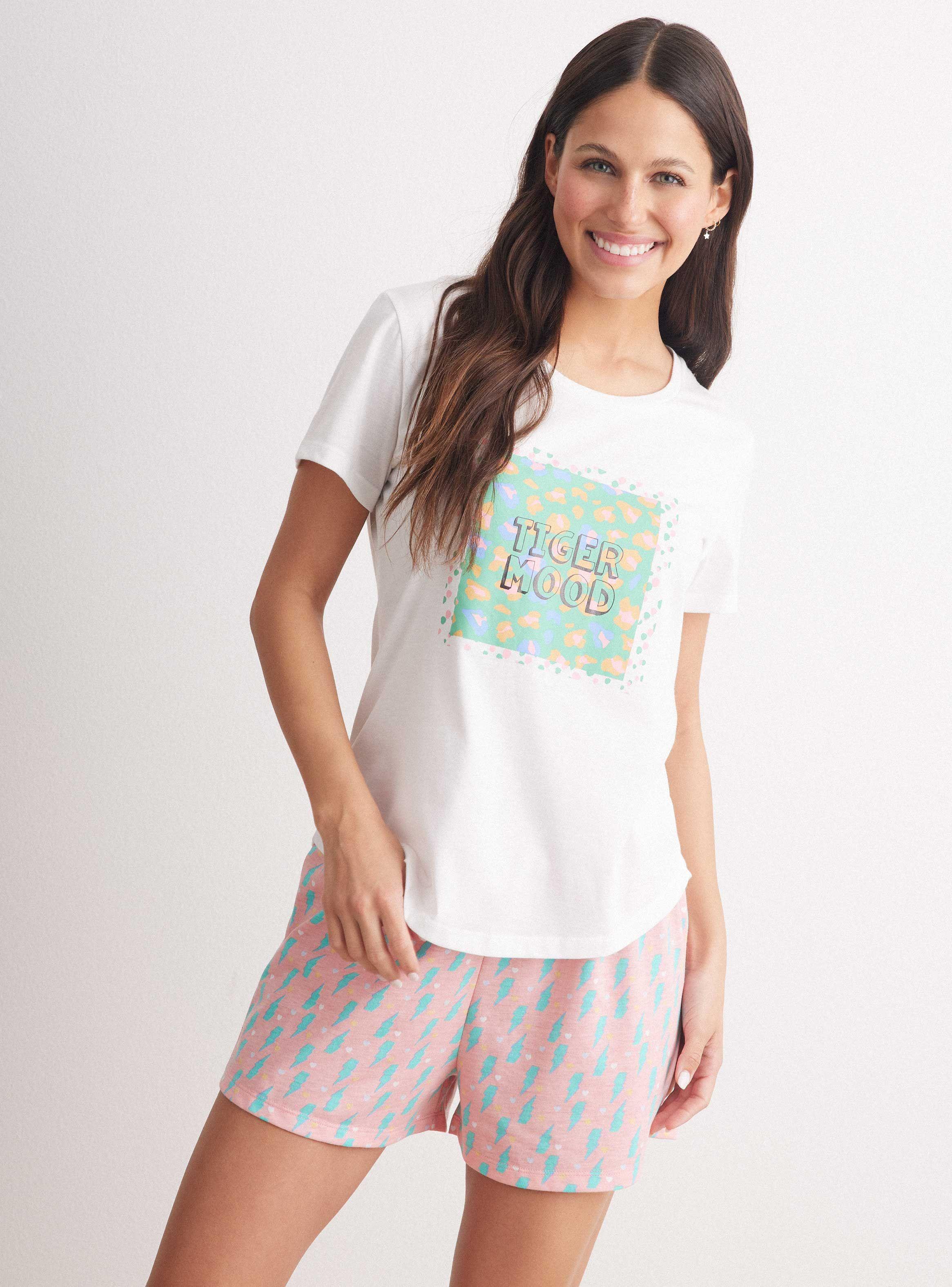 Polera Pijama Estampado con Detalles Brillo Ármalo-0