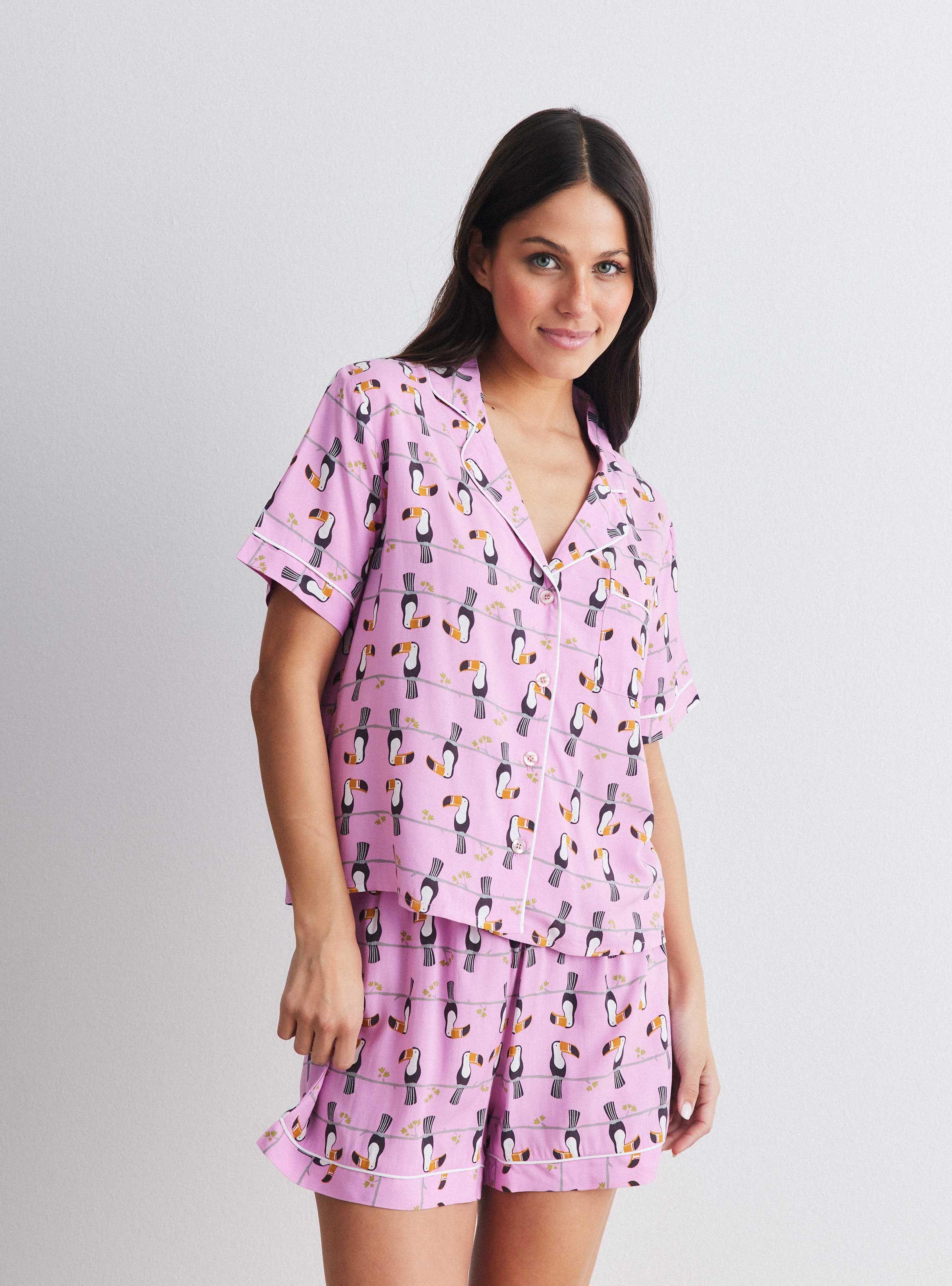 Pijama Camisero Estampado Full-0