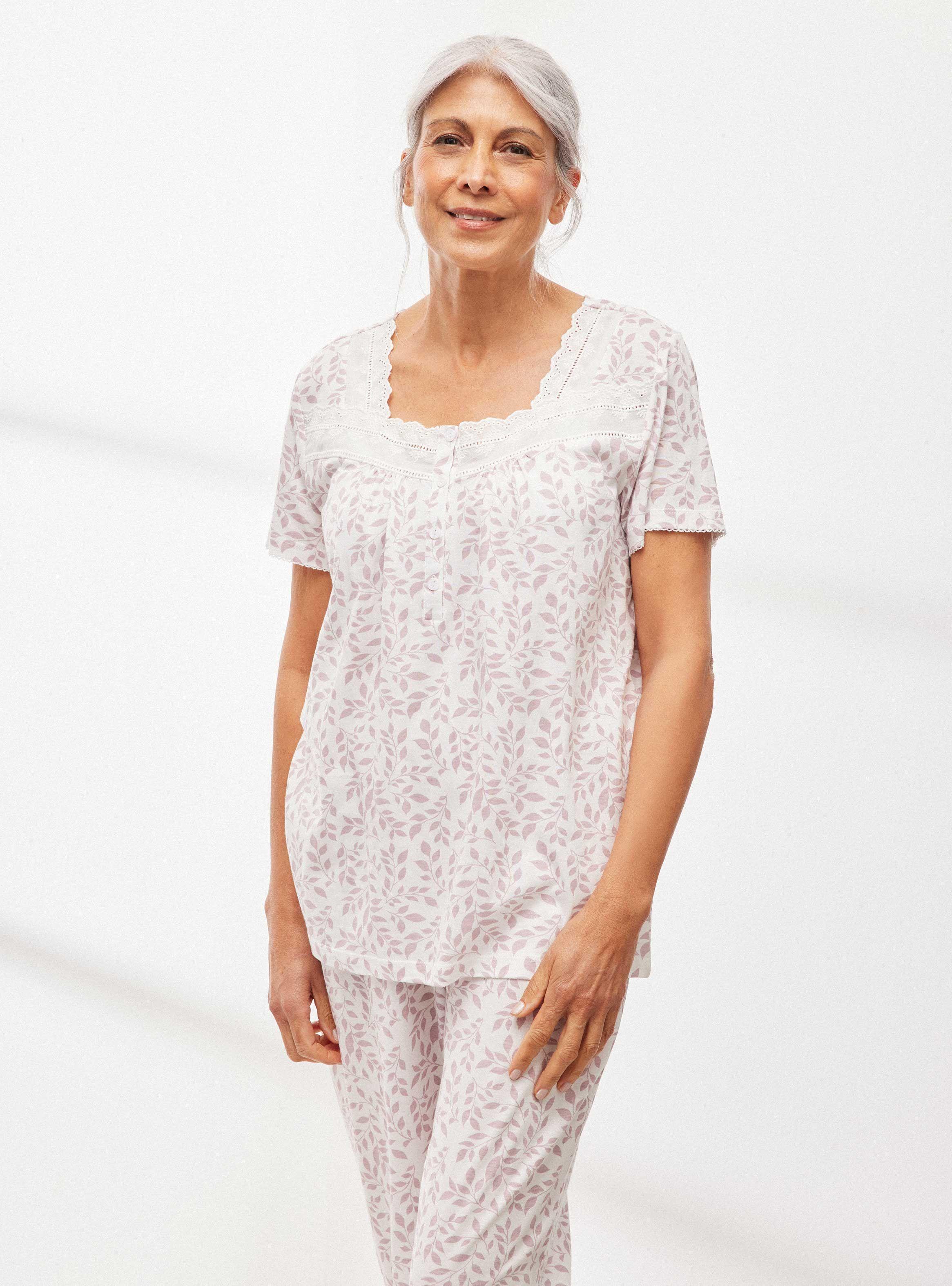 Pijama Full Print Detalles de Broderie-0