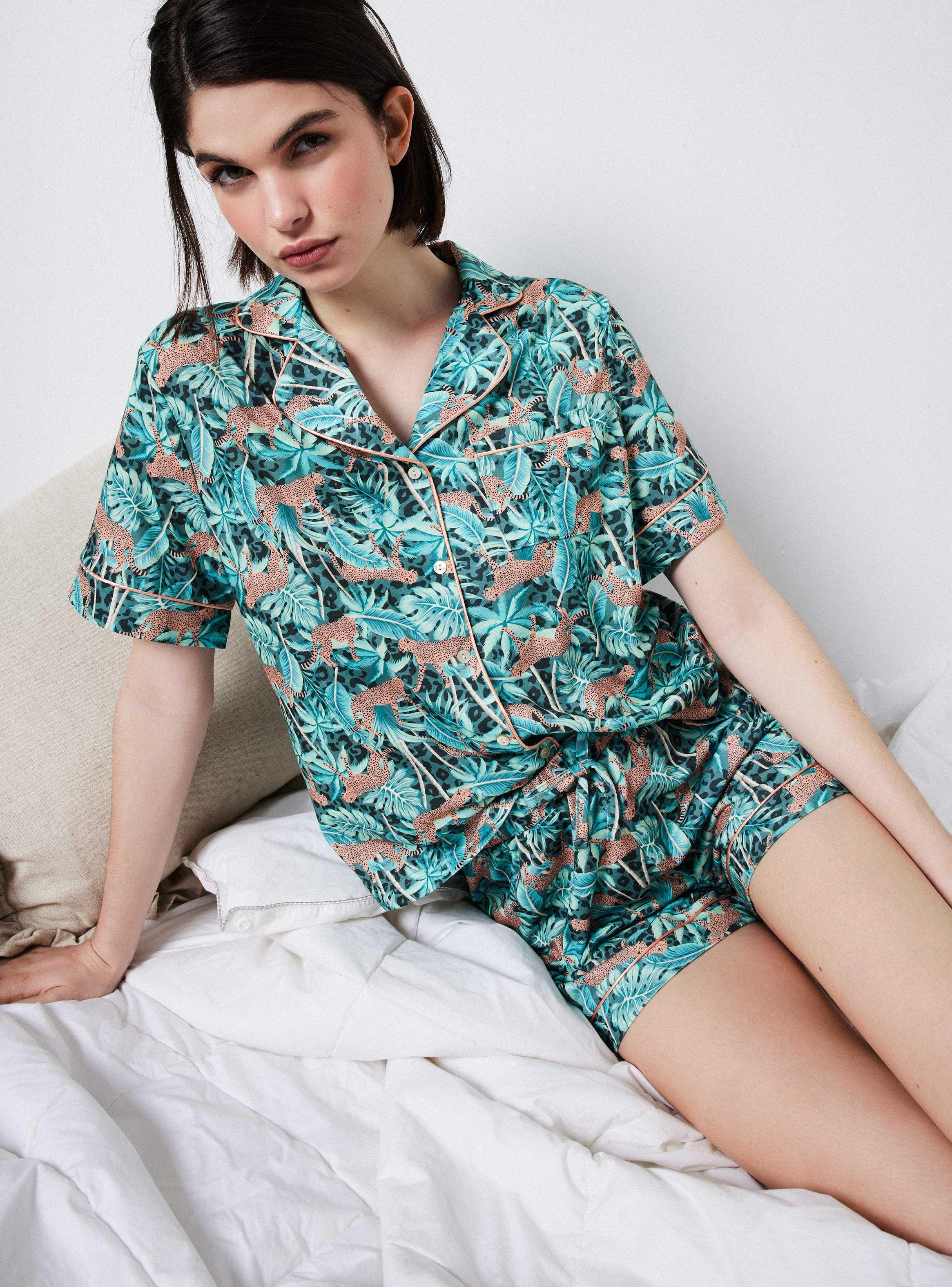 Pijama Camisero Full Print Animals Estampado Print-2