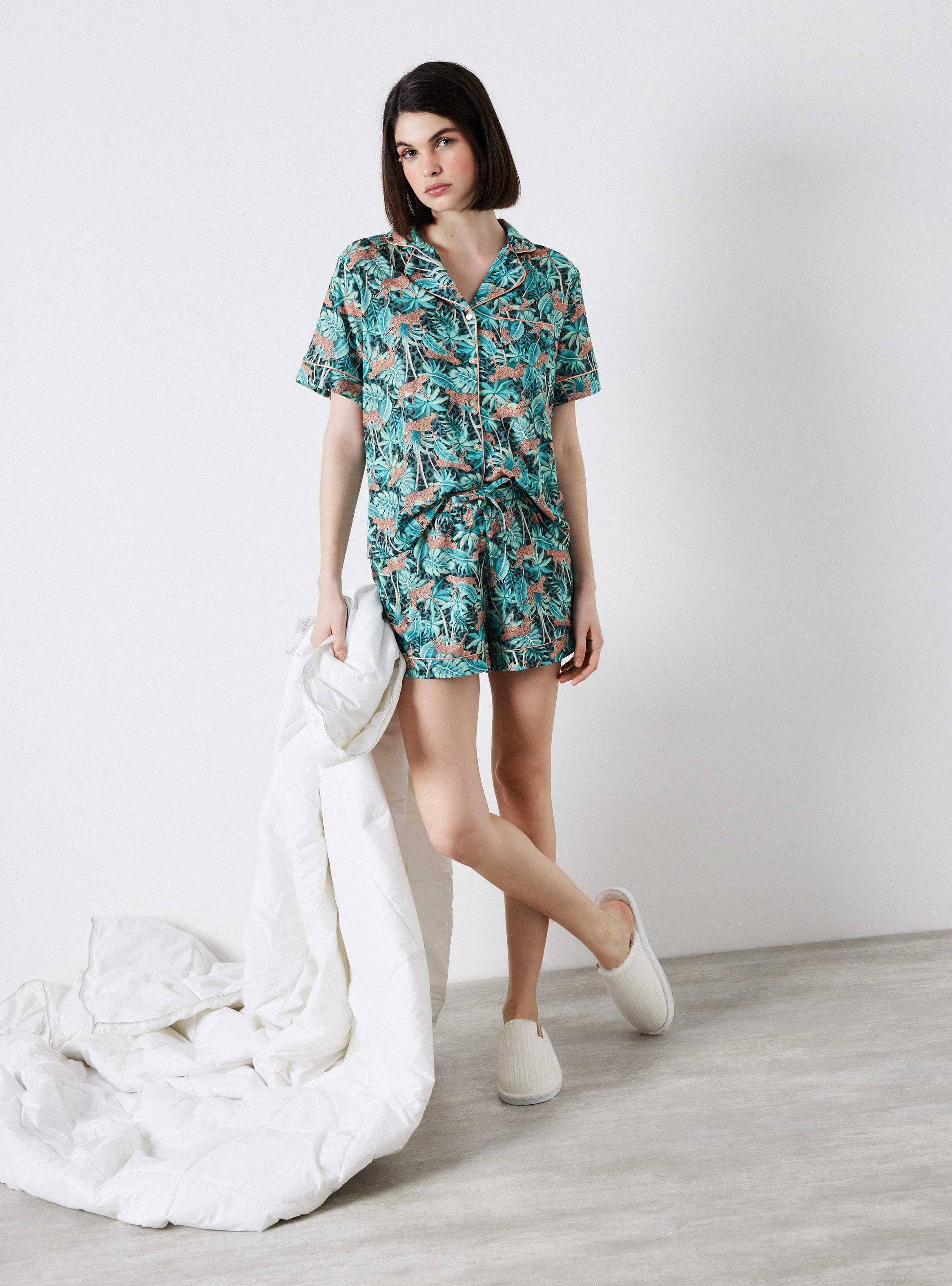 Pijama Camisero Full Print Animals Estampado Print-4