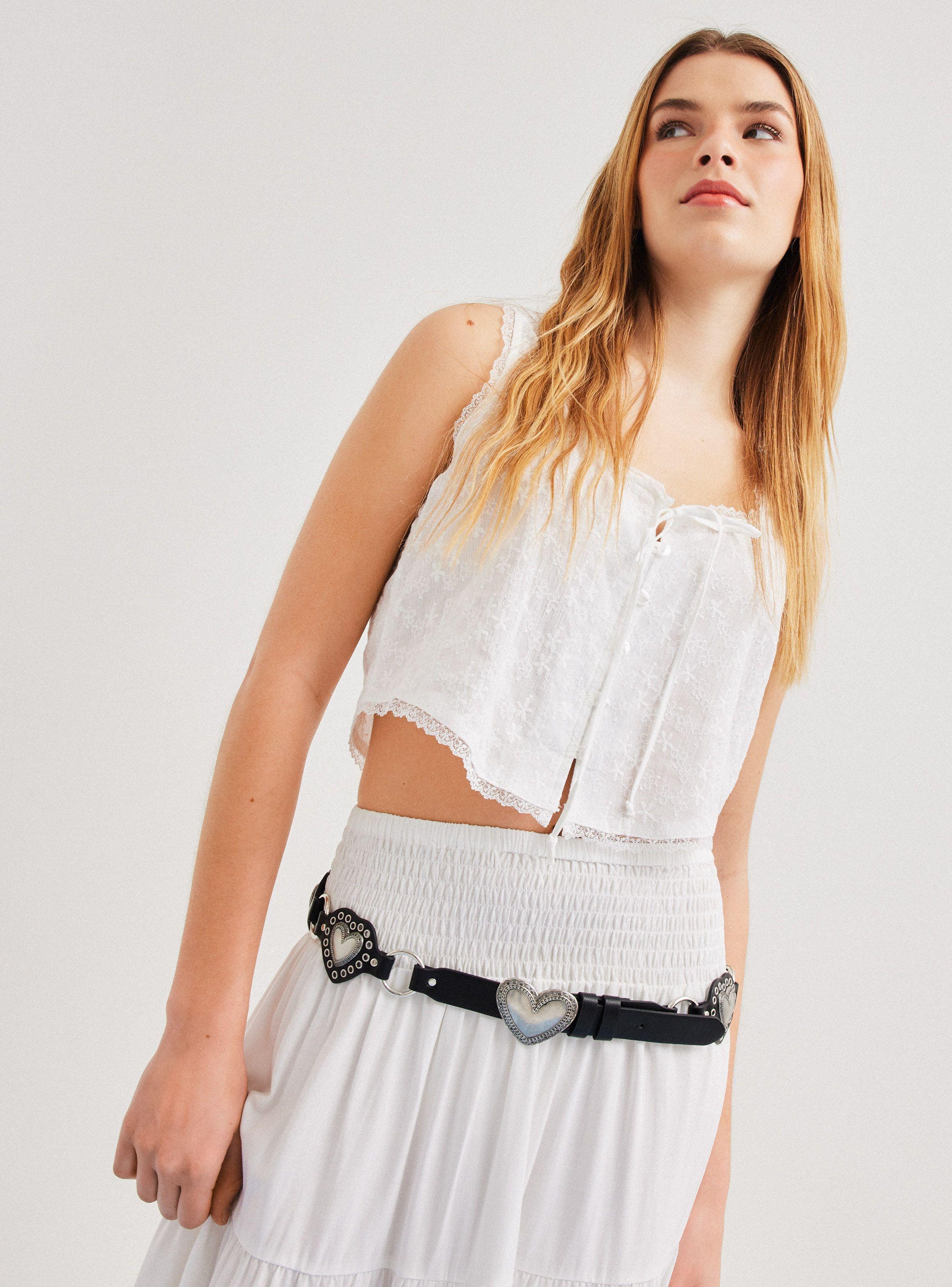 Cinturón Corazones Hebilla Metálica Poliuretano-0