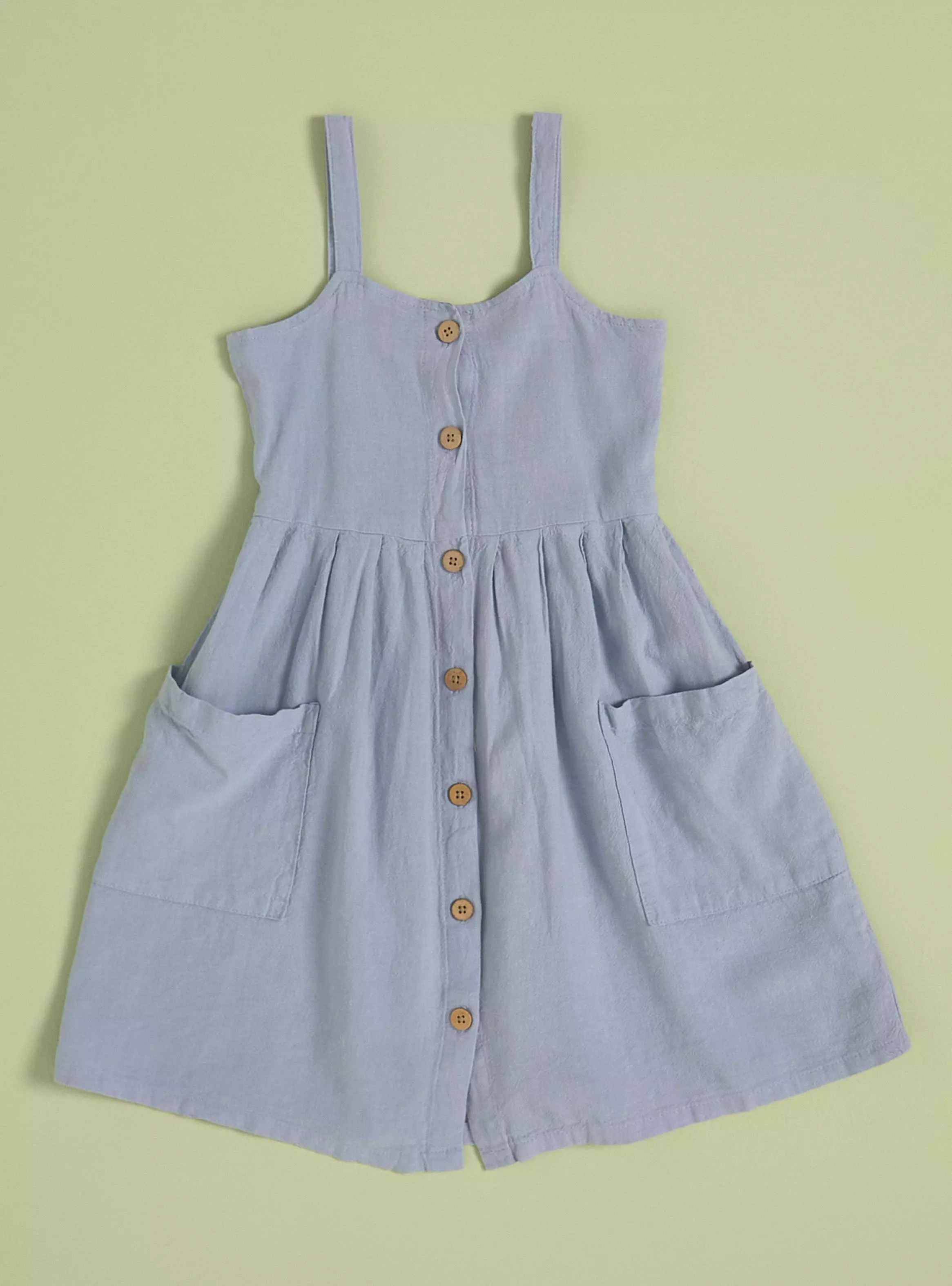 Vestido Lino Liso Botones-2