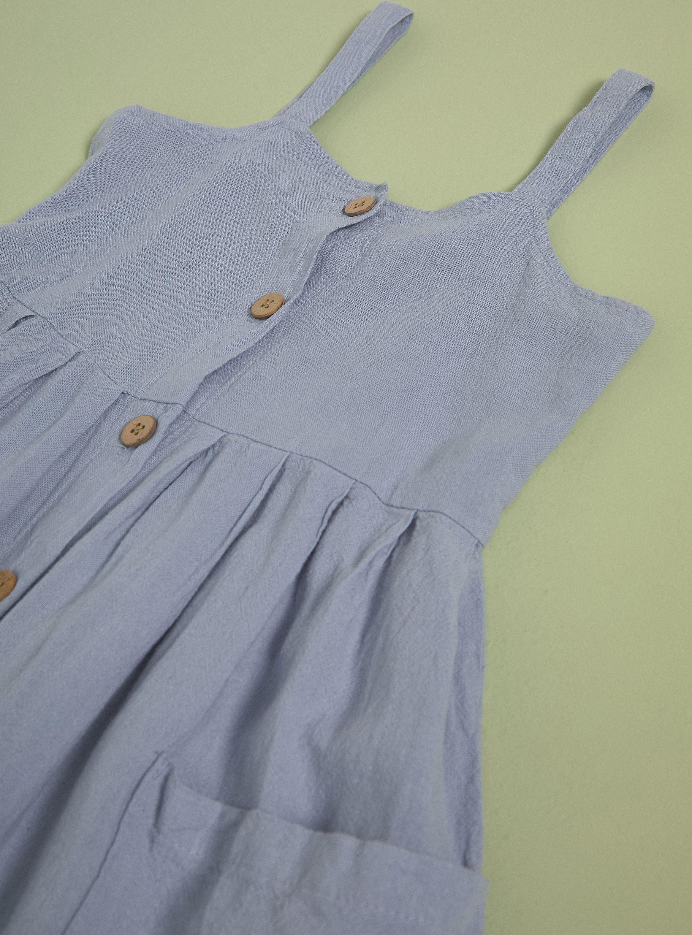 Vestido Lino Liso Botones-4