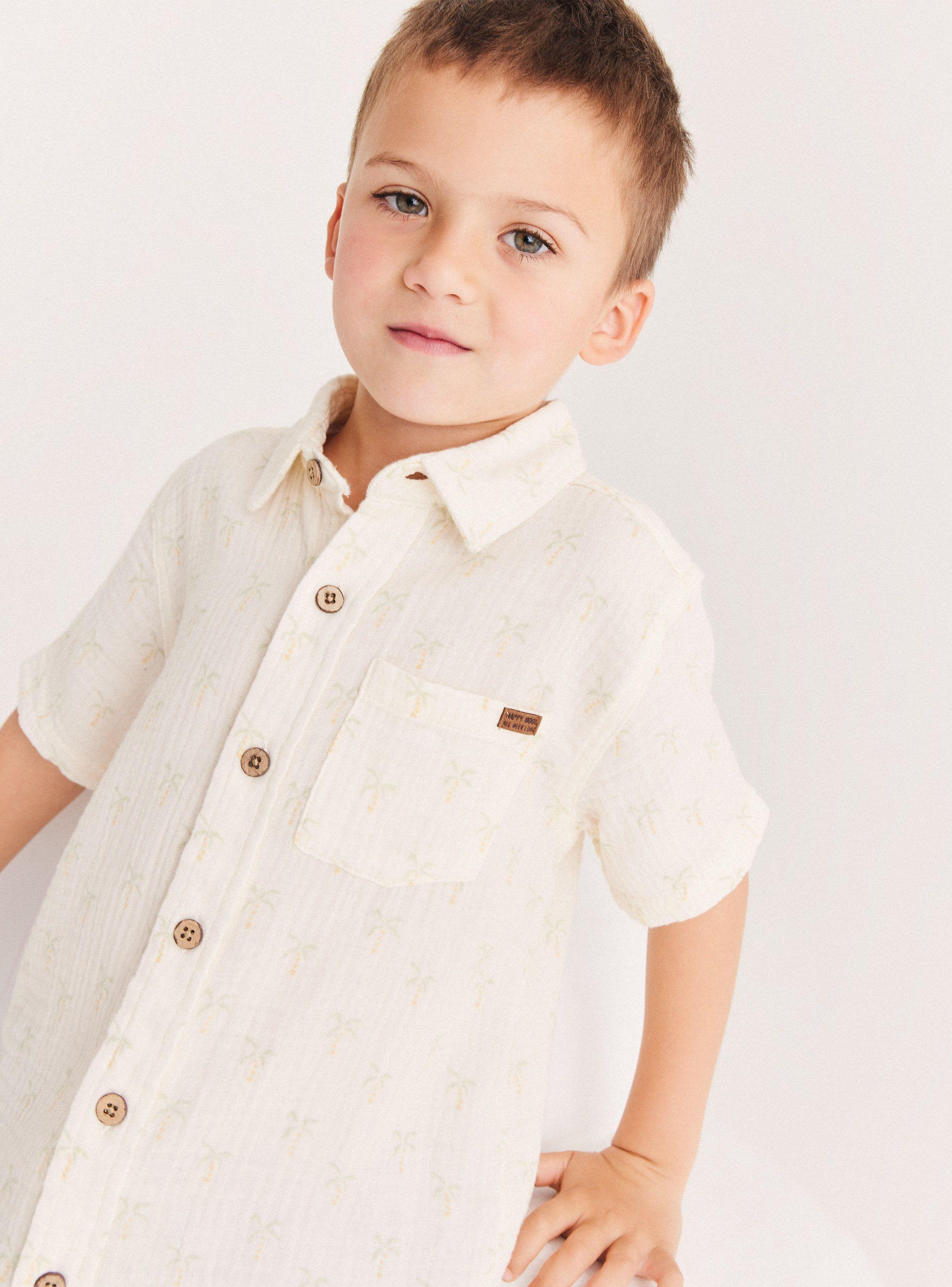 Camisa de Vestir Bambula Estampada-0