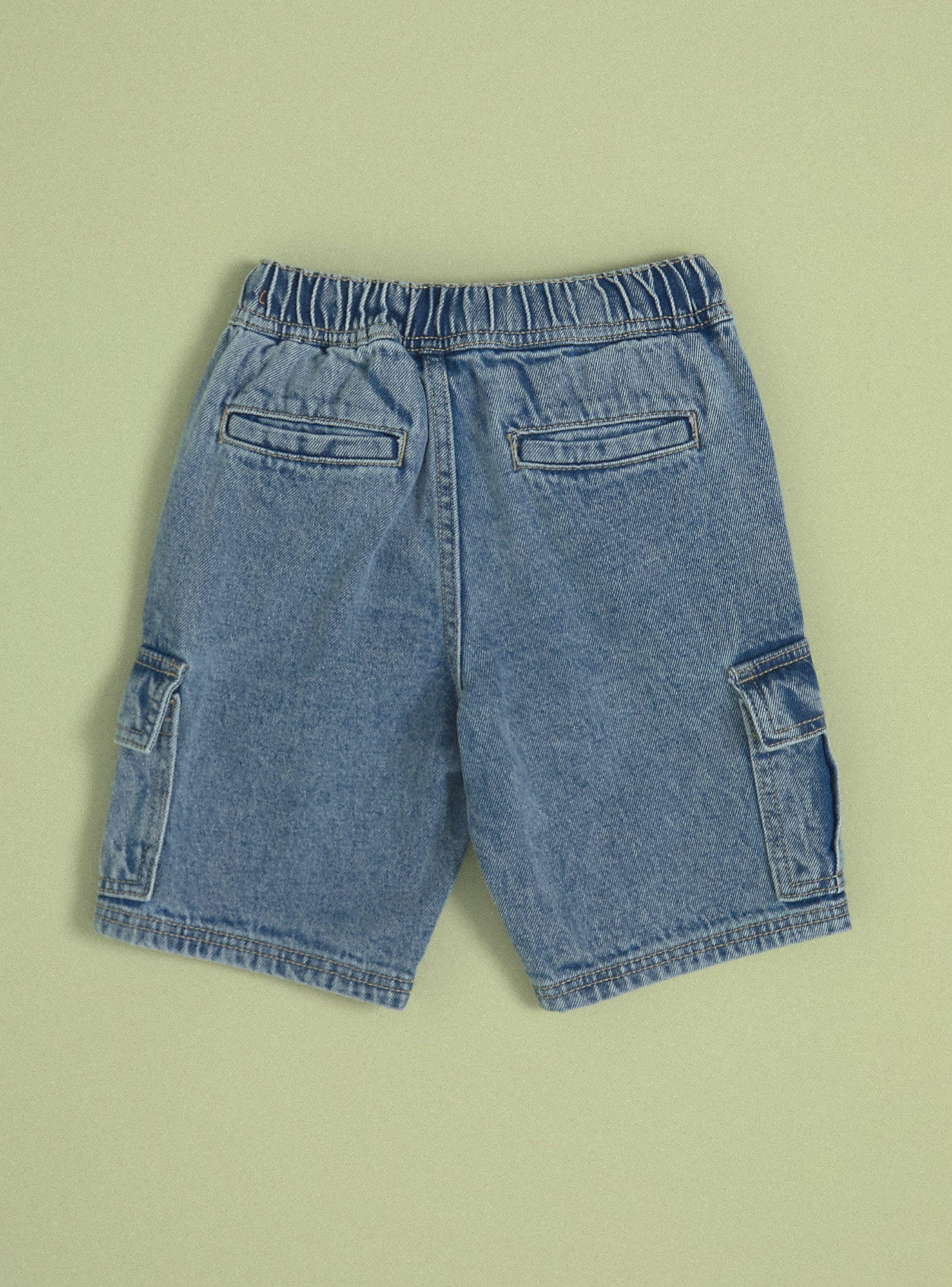 Bermuda Cargo Denim Acid Wash-3