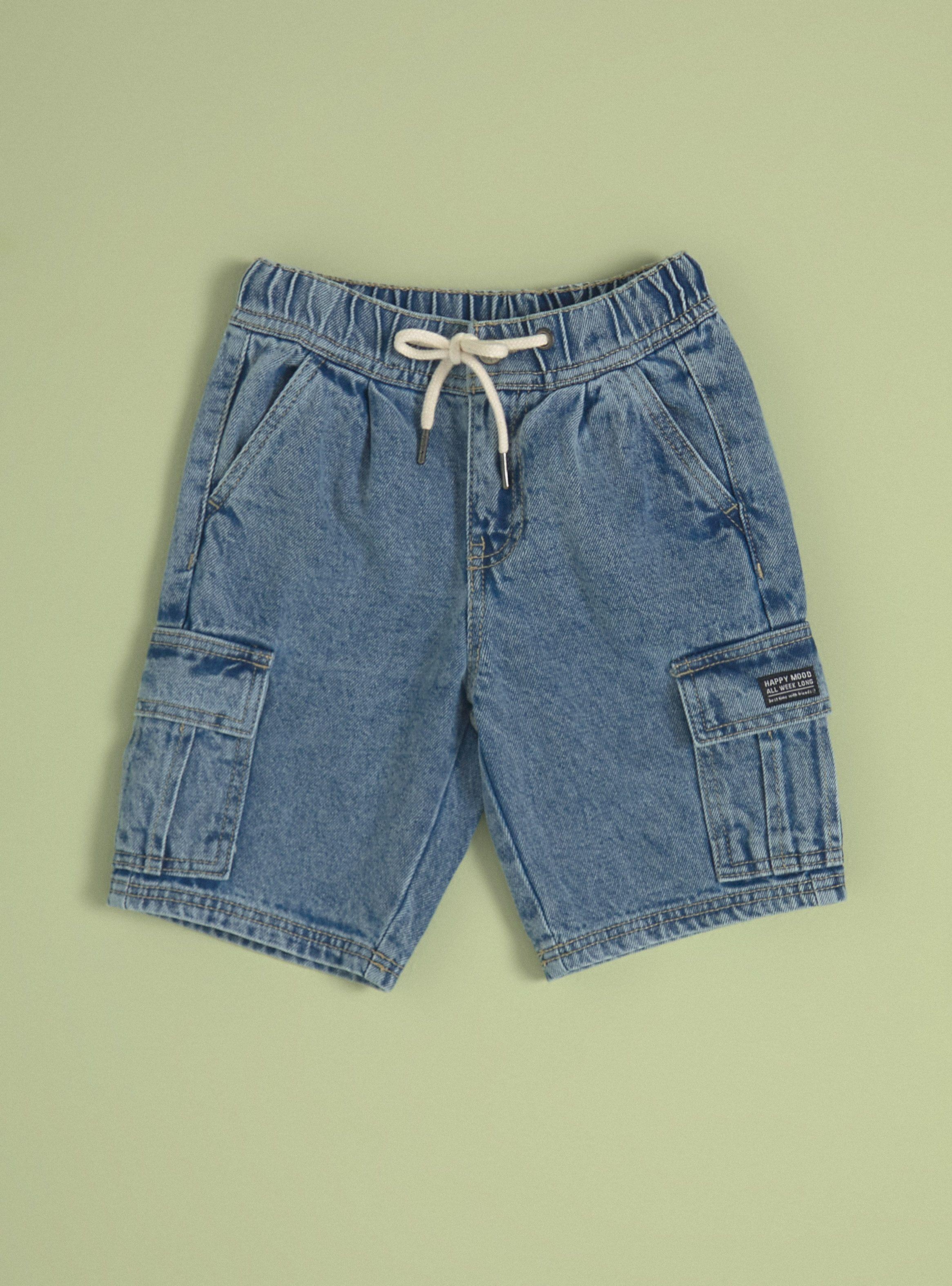 Bermuda Cargo Denim Acid Wash-2