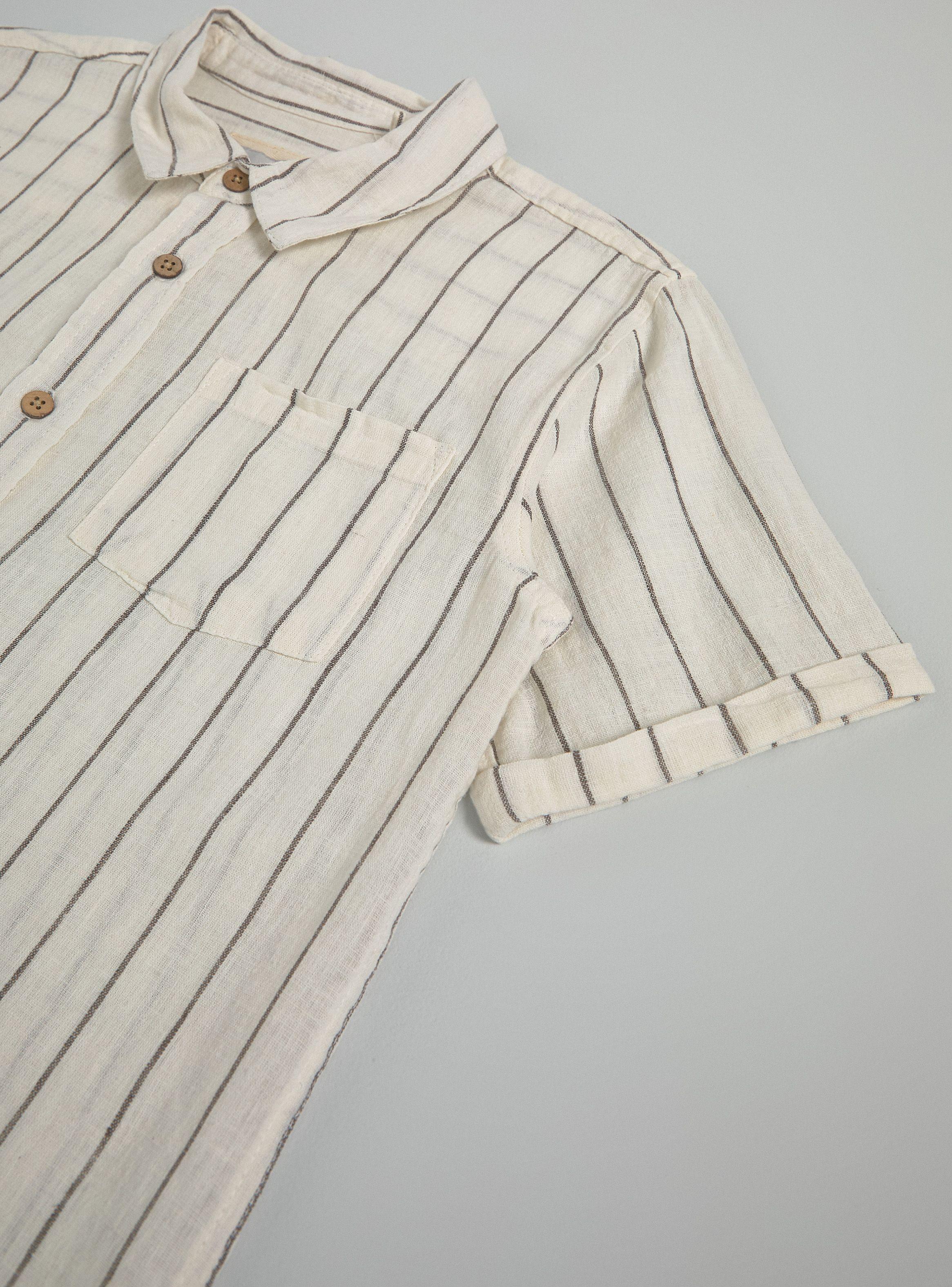Camisa de Vestir Lino Manga Corta-4