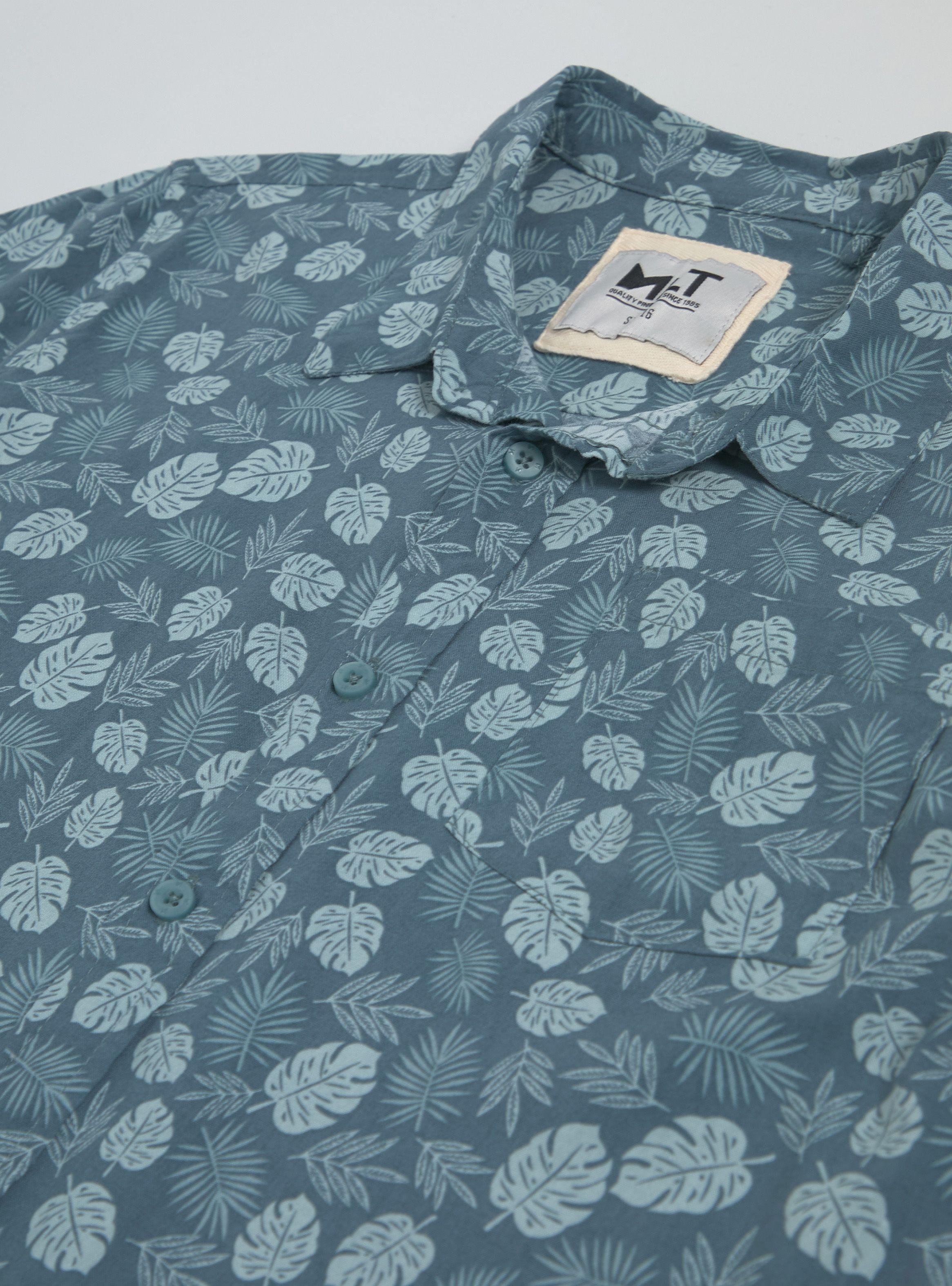 Camisa de Vestir Guayabera Estampado Tropical-4
