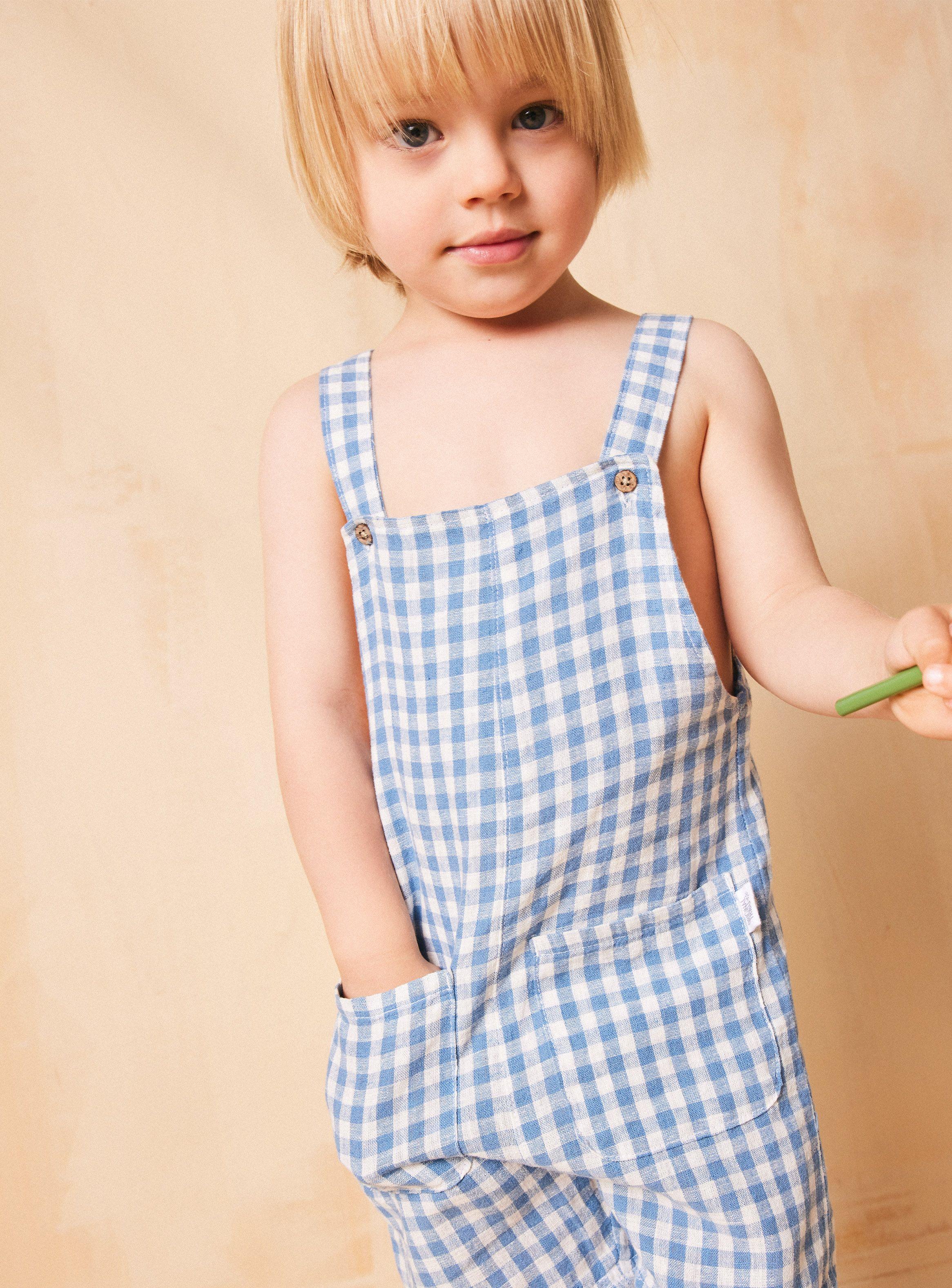 Jardinera Estampada con Bolsillos Delanteros-0