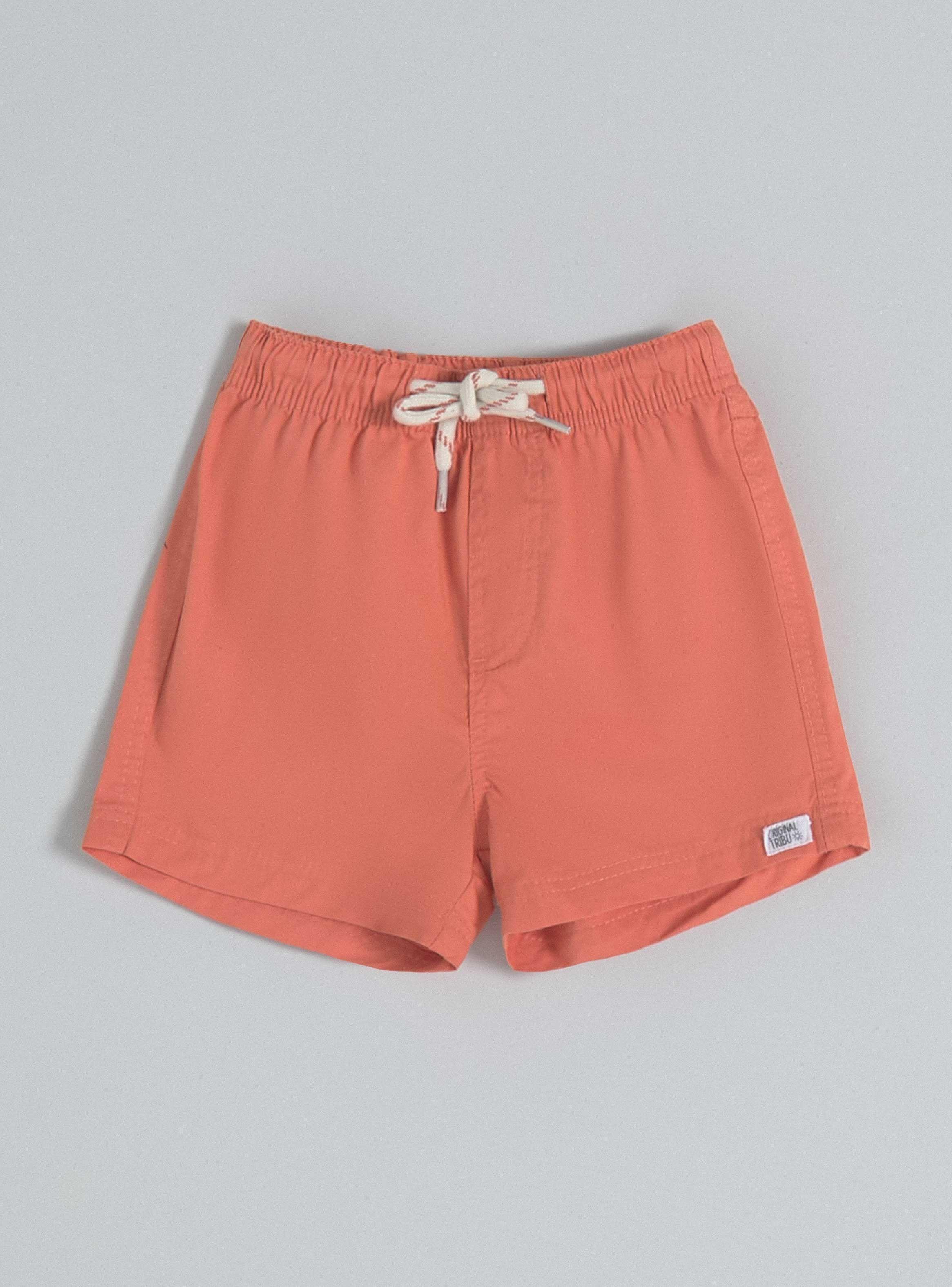 Short de Twill de un Color con Cordón Ajustable-0