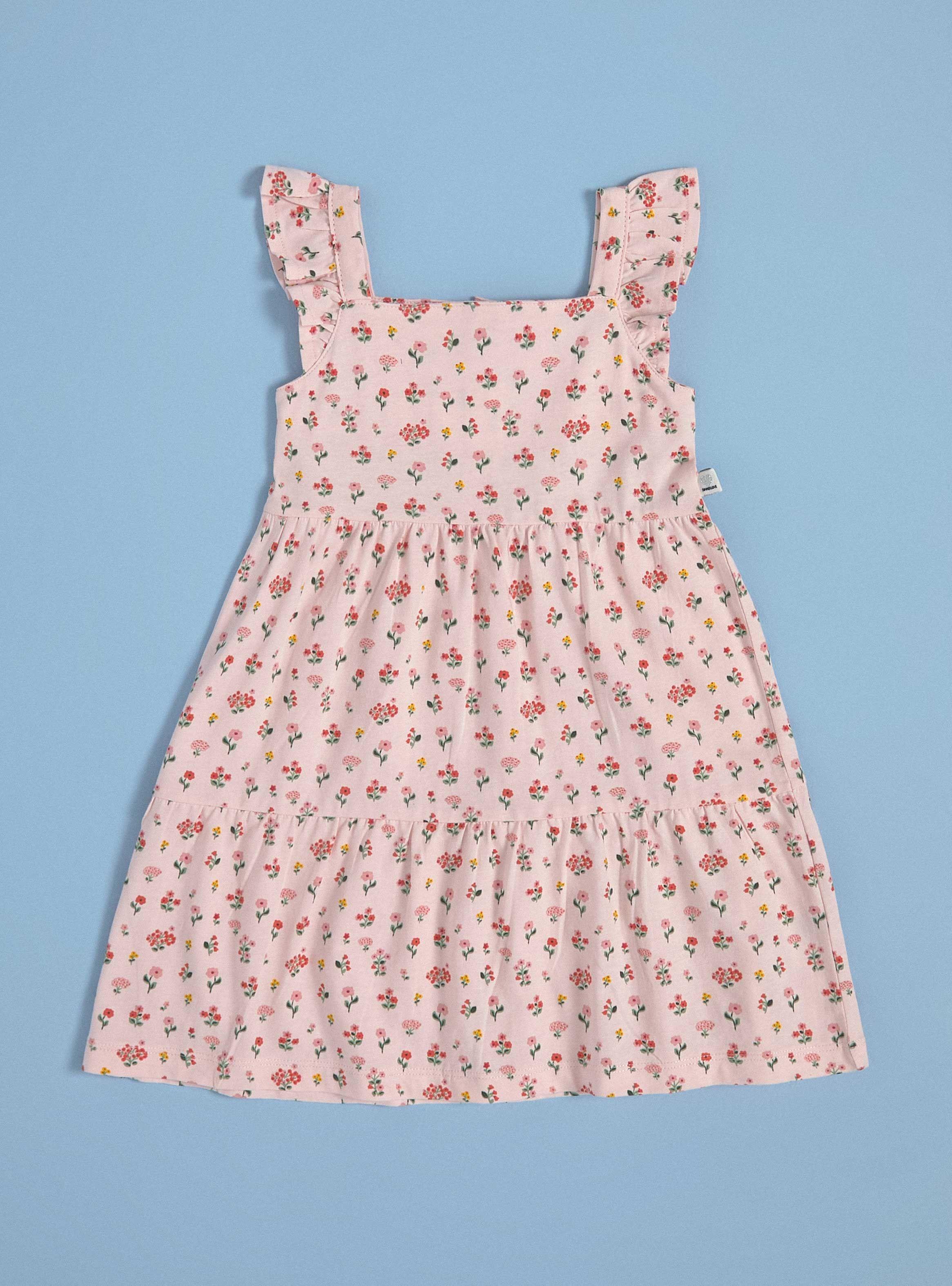 Vestido Estampado con Mangas con Vuelos-0