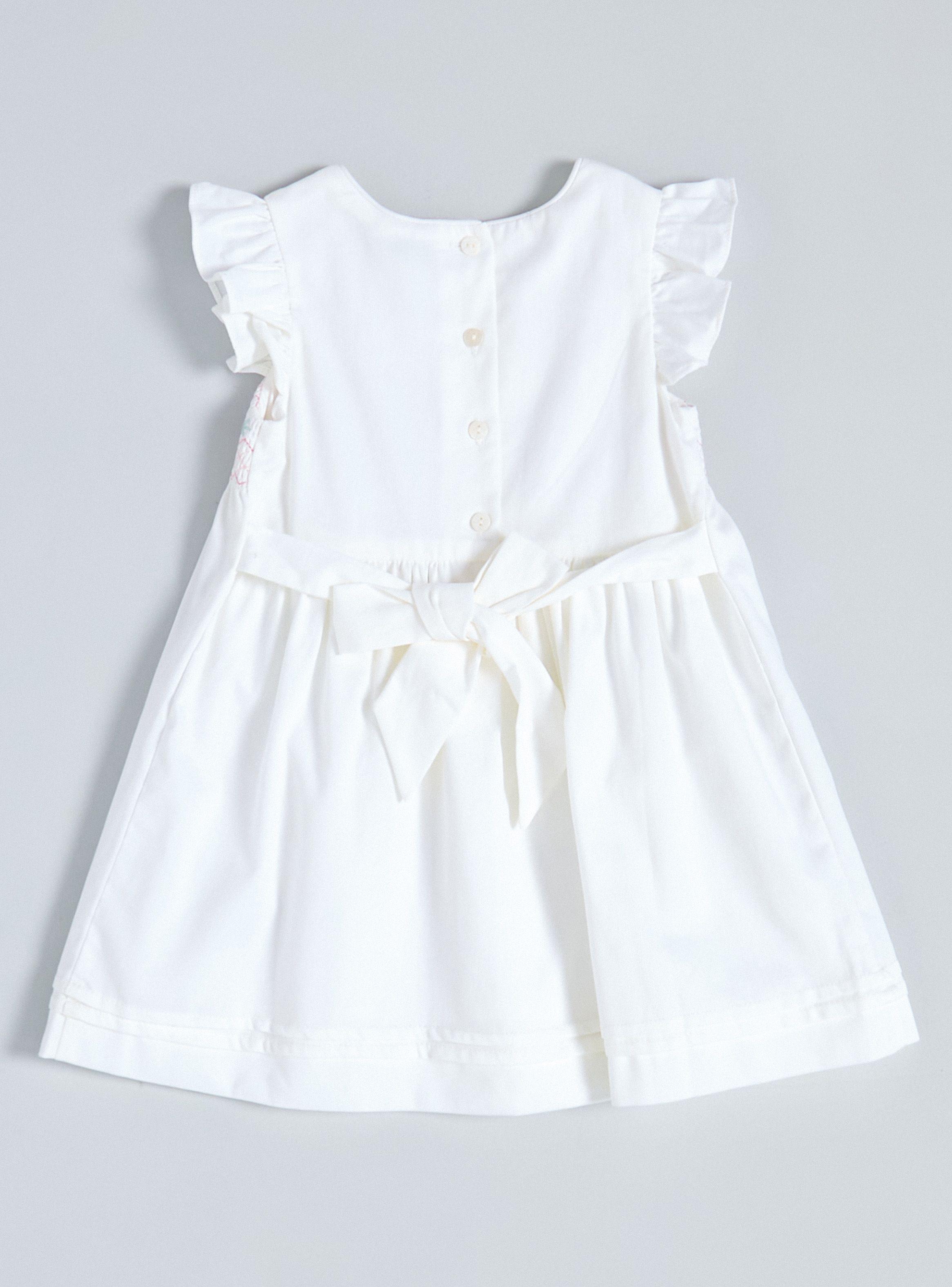 Vestido Clásico con Panal Bordado-1