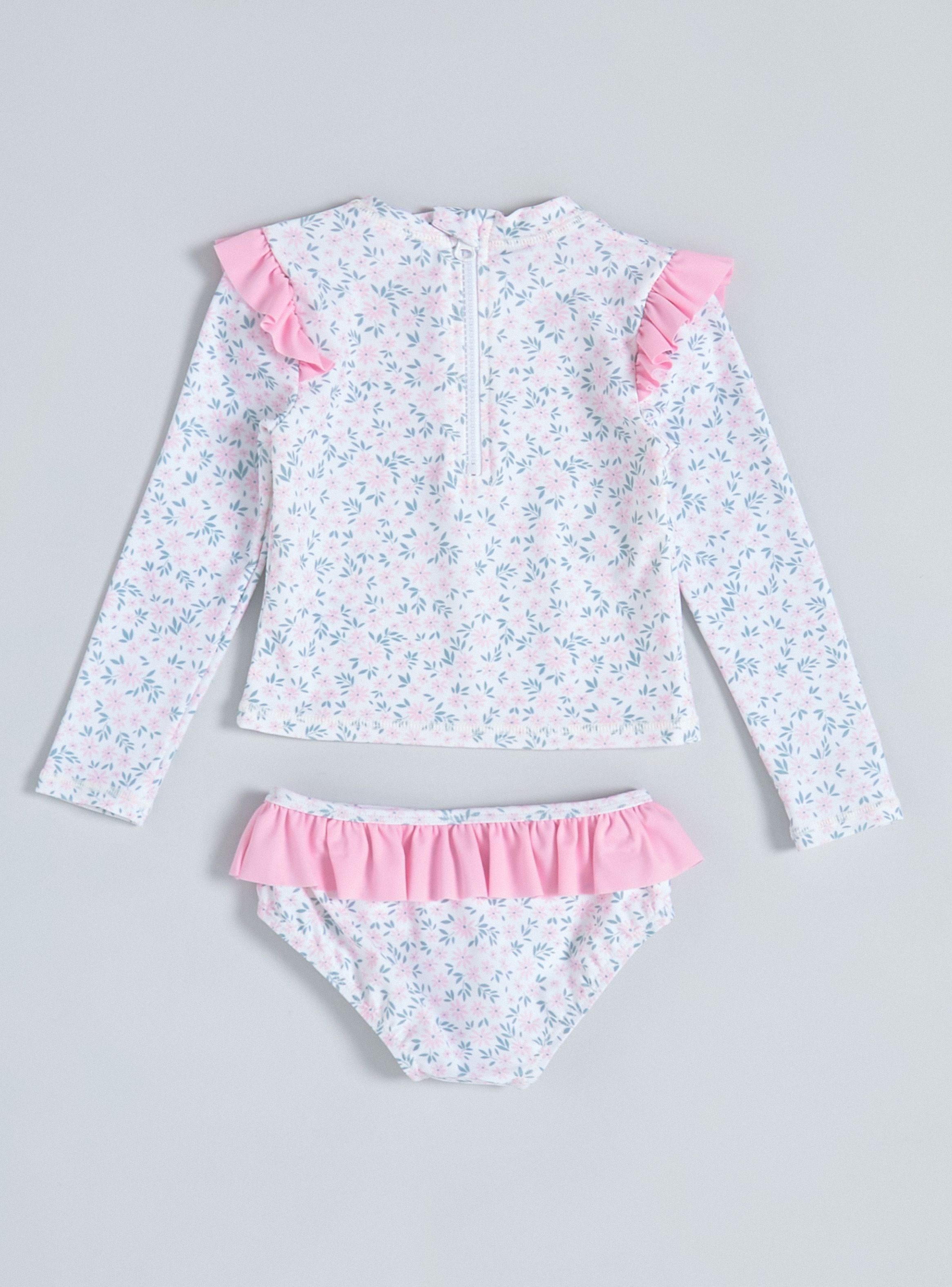 Traje de Baño Floreado con Vuelos-1